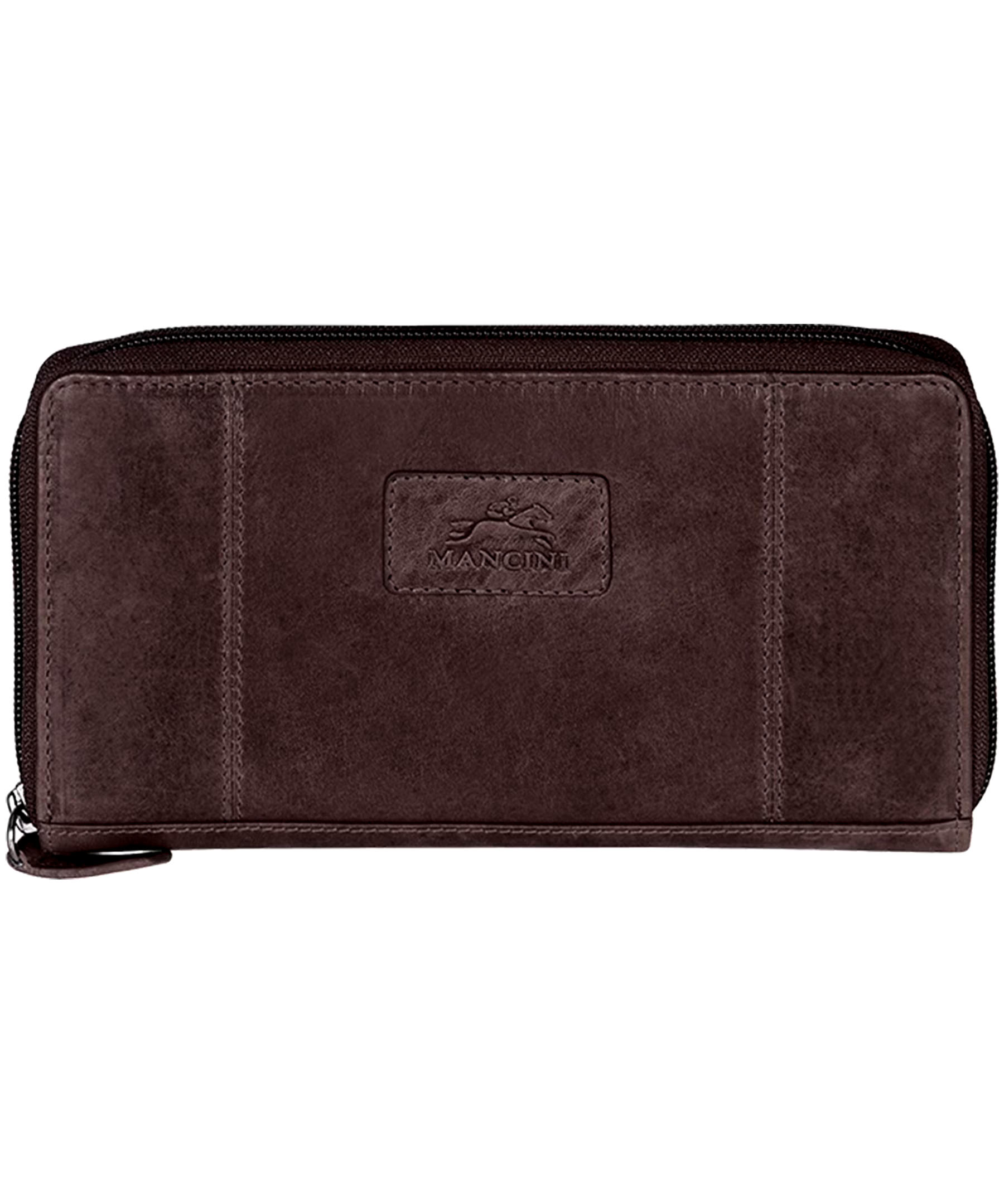 Mancini Leather Goods Women's Casablanca RFID Secure Clutch Wallet Brown