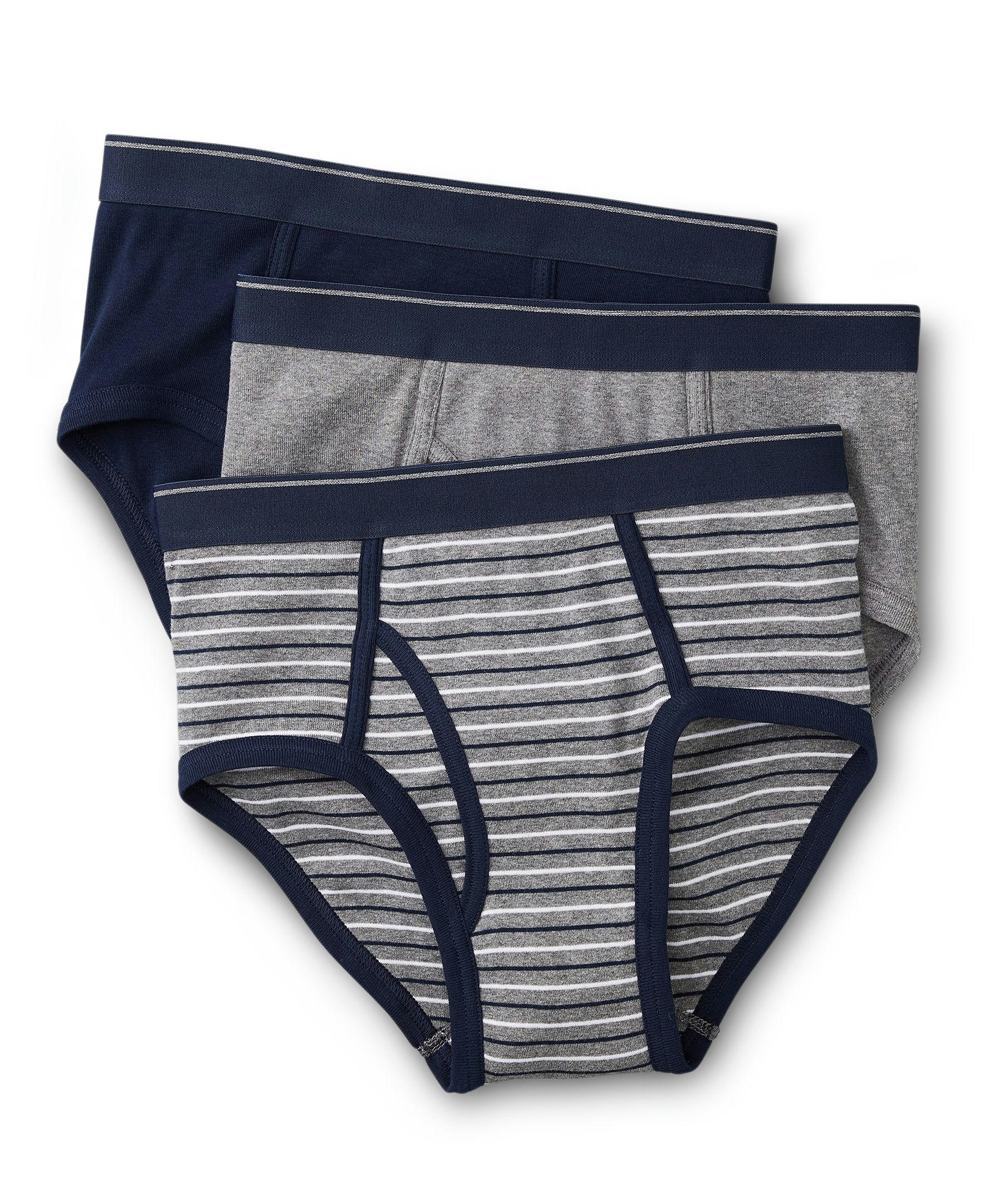 Denver Hayes Men's 3 Pack Yarn Dye Basic Briefs