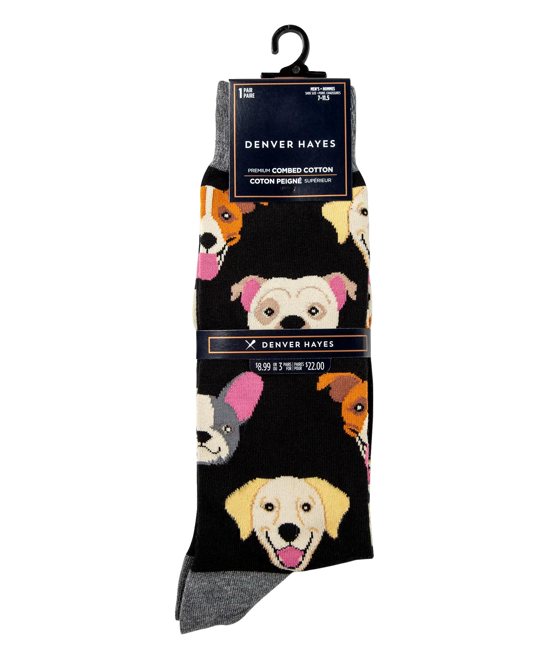 Denver Hayes Men's Novelty Animal Pattern Crew Socks