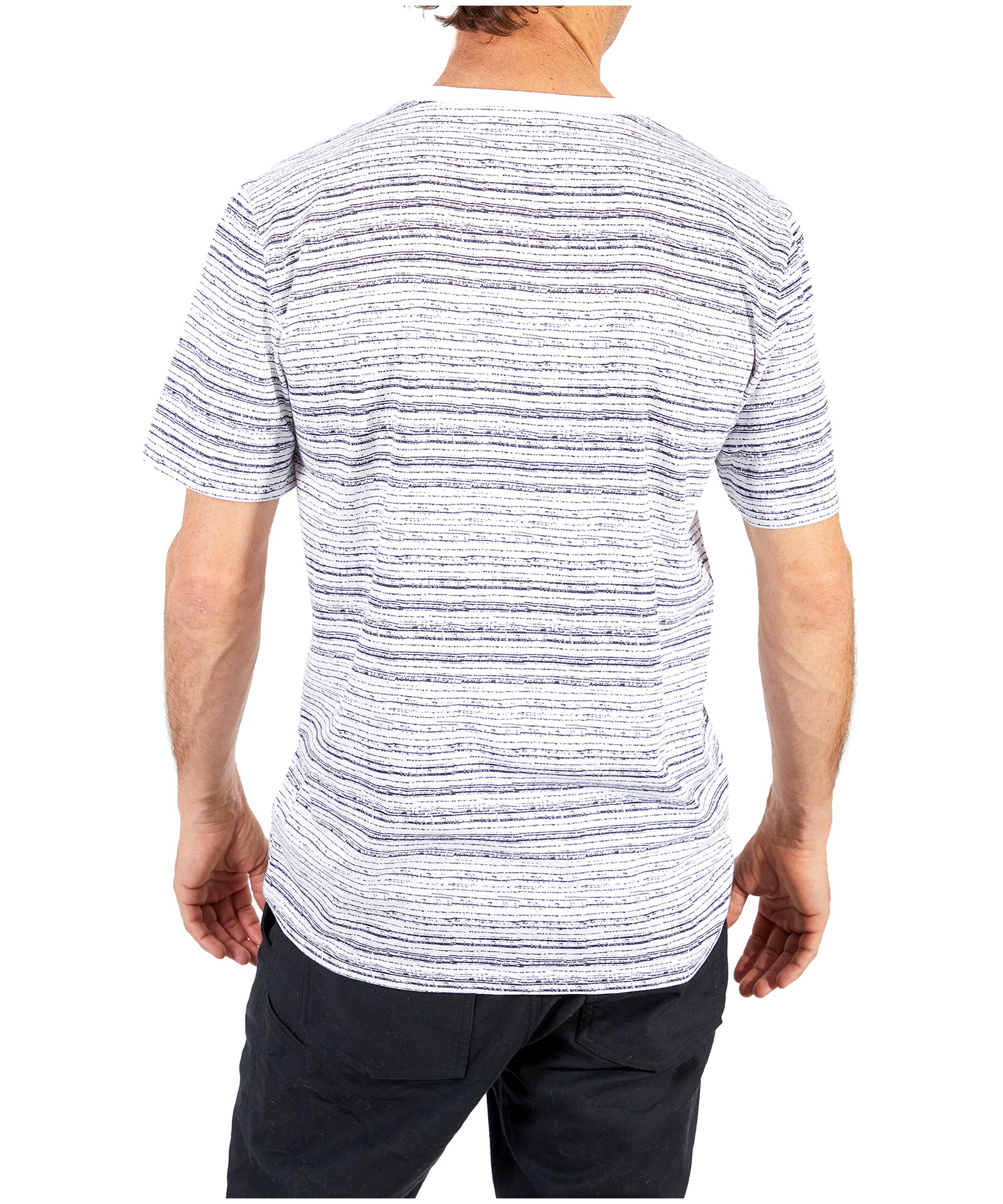 Men's Short Sleeve Striped Henley Shirt