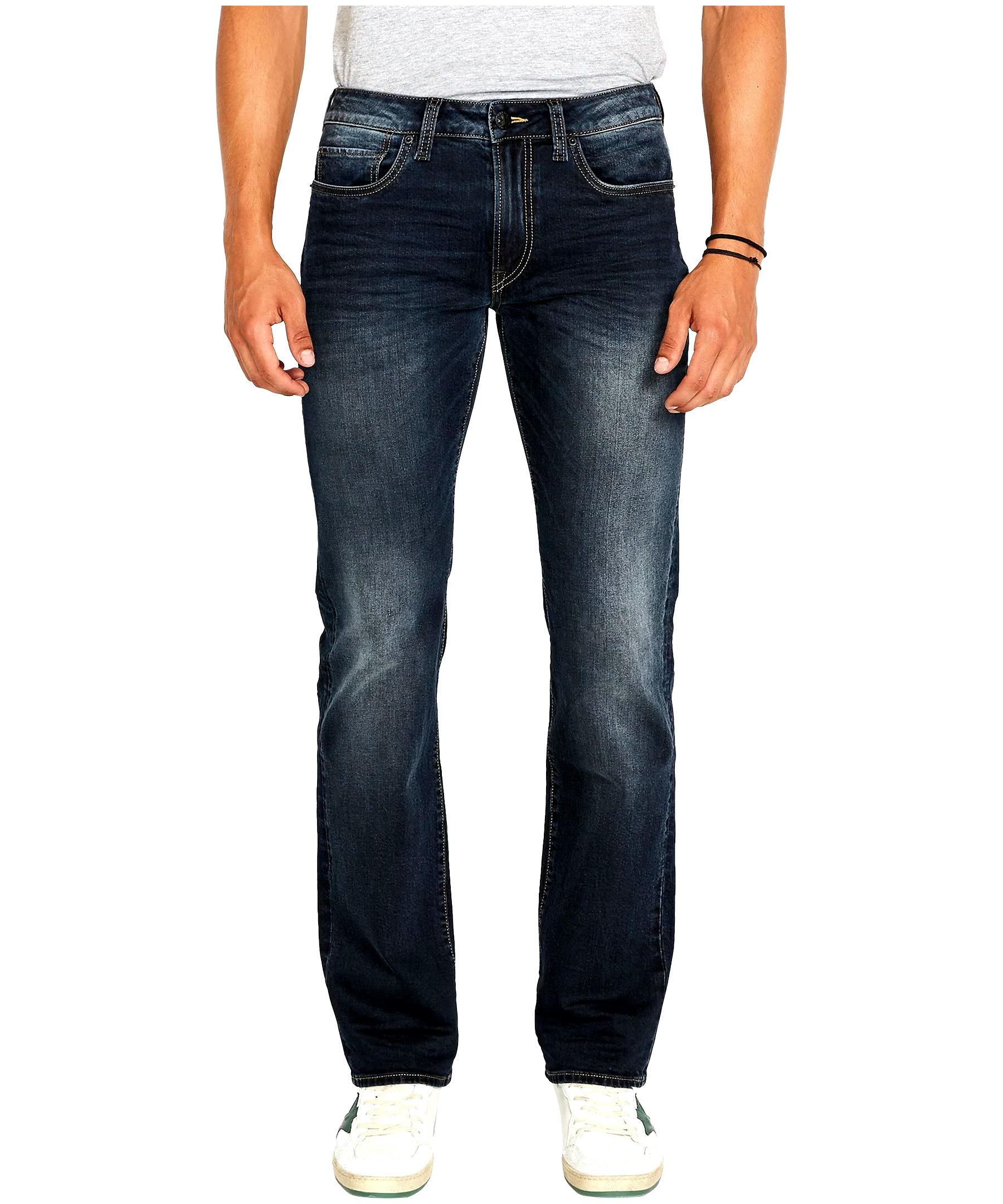 Buffalo Men's Driven Mid Rise Relaxed Fit Straight  Stretch Jeans - Dark Wash