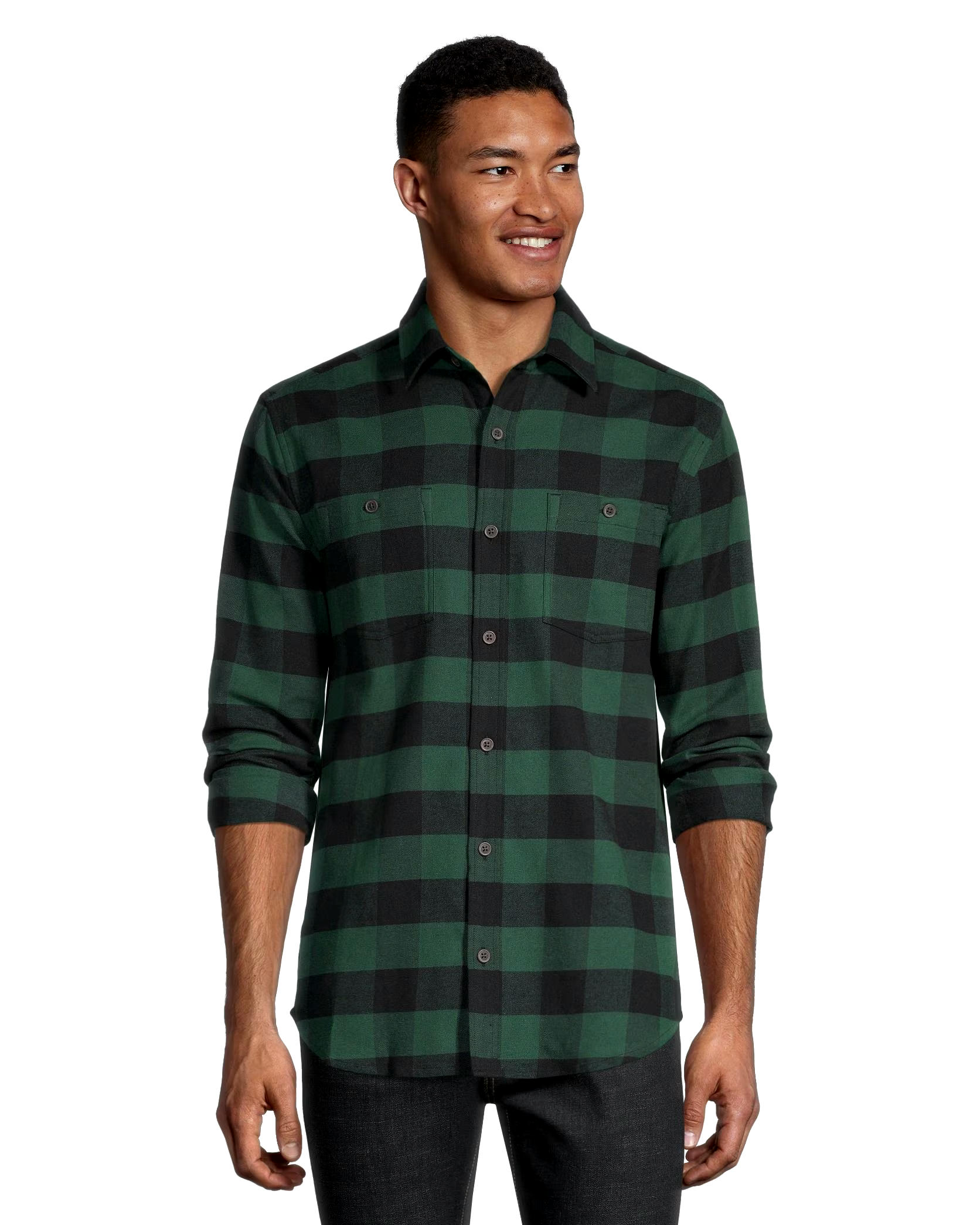 WindRiver Men's Stretch Regular Fit Basic Flannel Shirt
