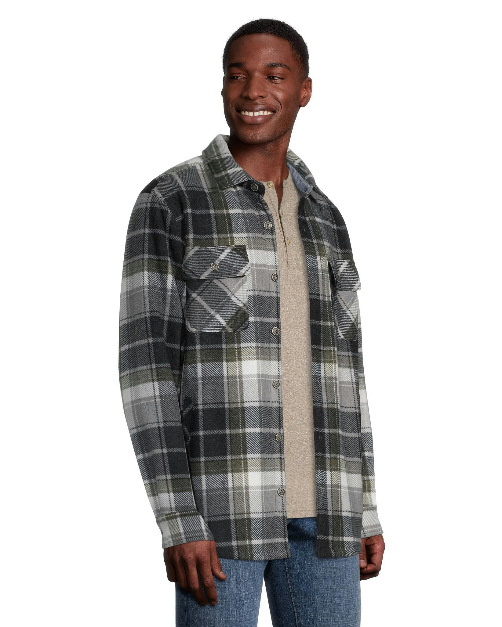 Boston Traders Men's Bonded Polar Plaid Shacket