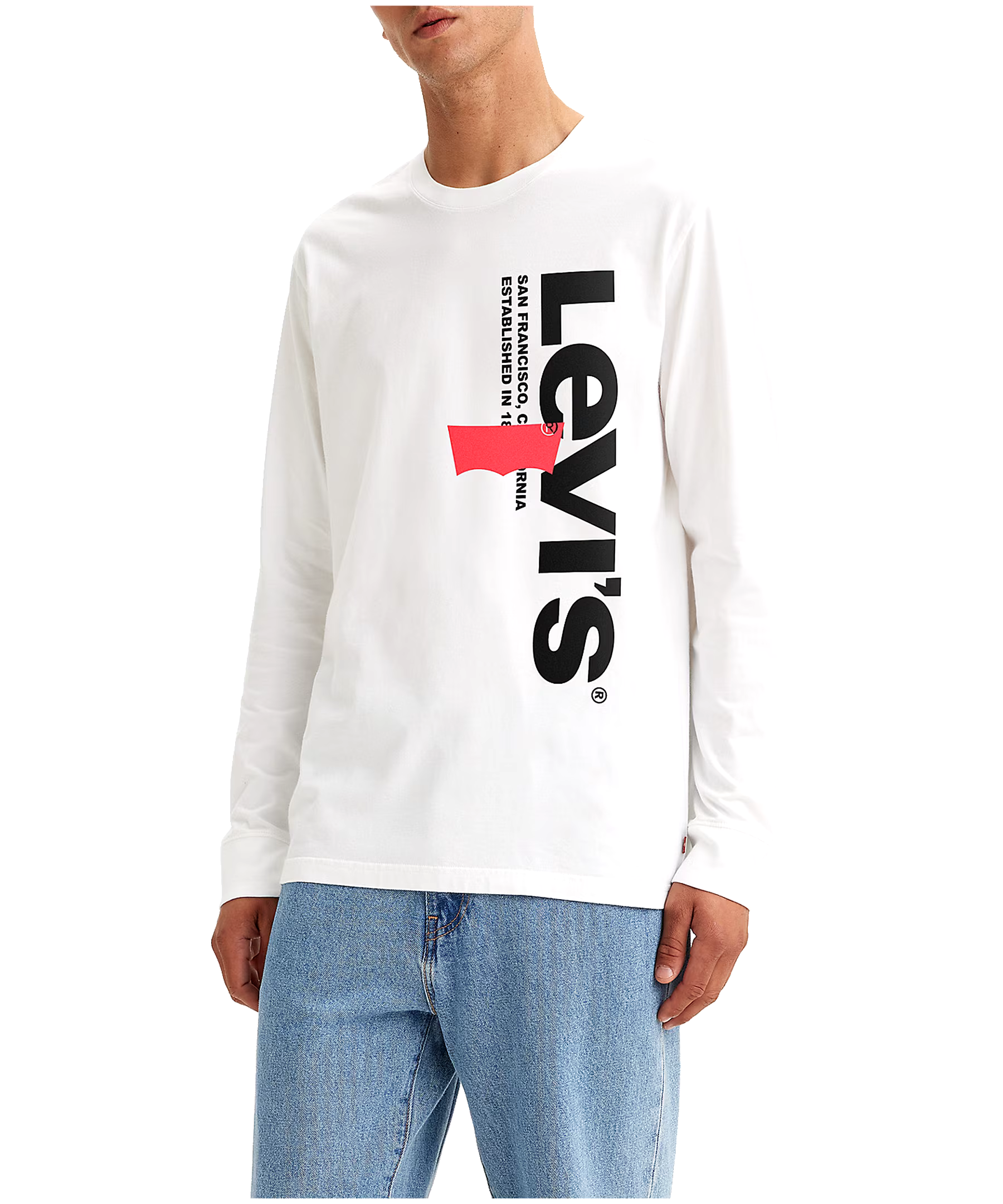 Levi's Men's Relaxed Fit Vertical Graphic Crewneck Cotton T Shirt
