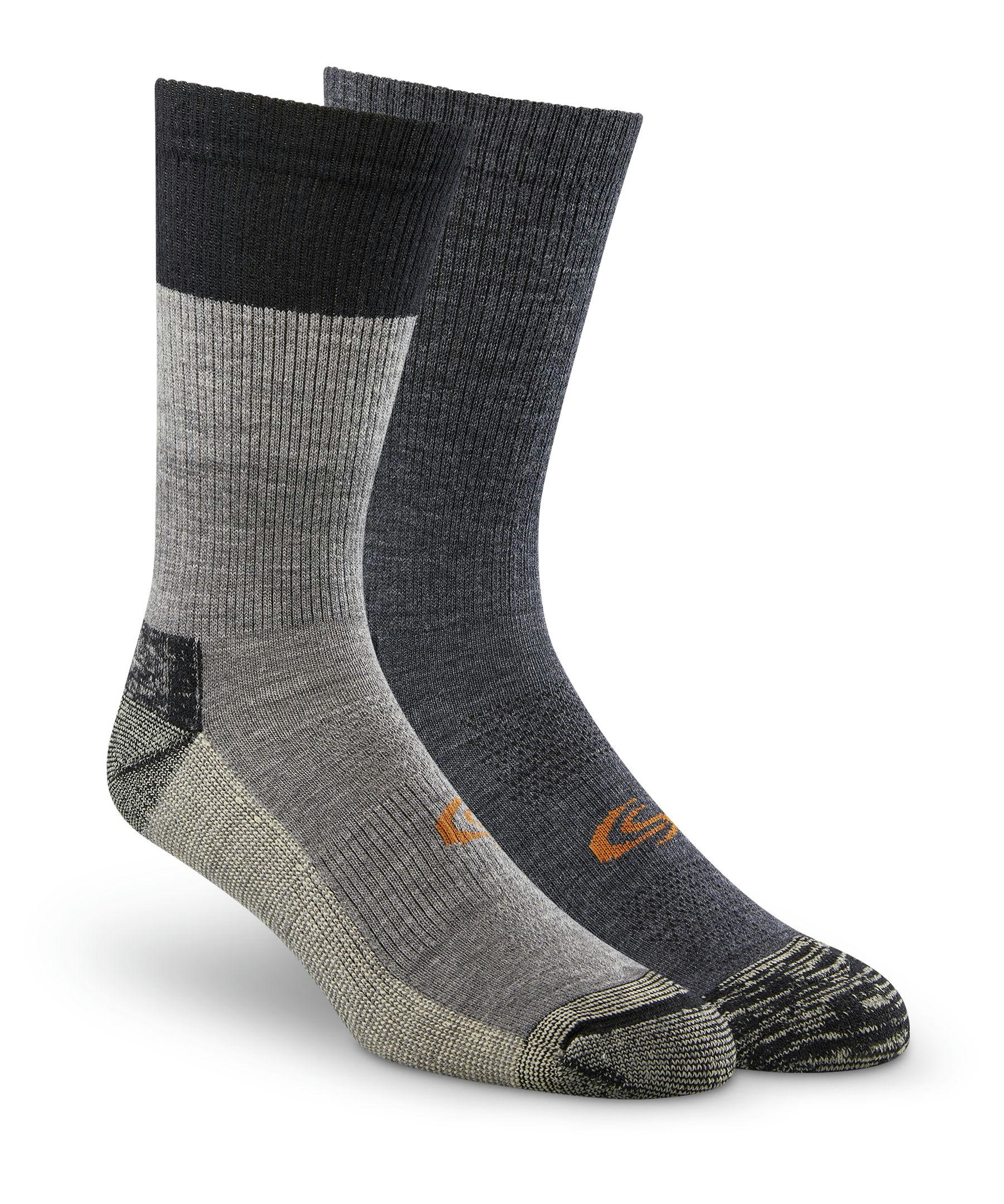 Copper Sole Men's 2 Pack Merino Wool Crew Socks