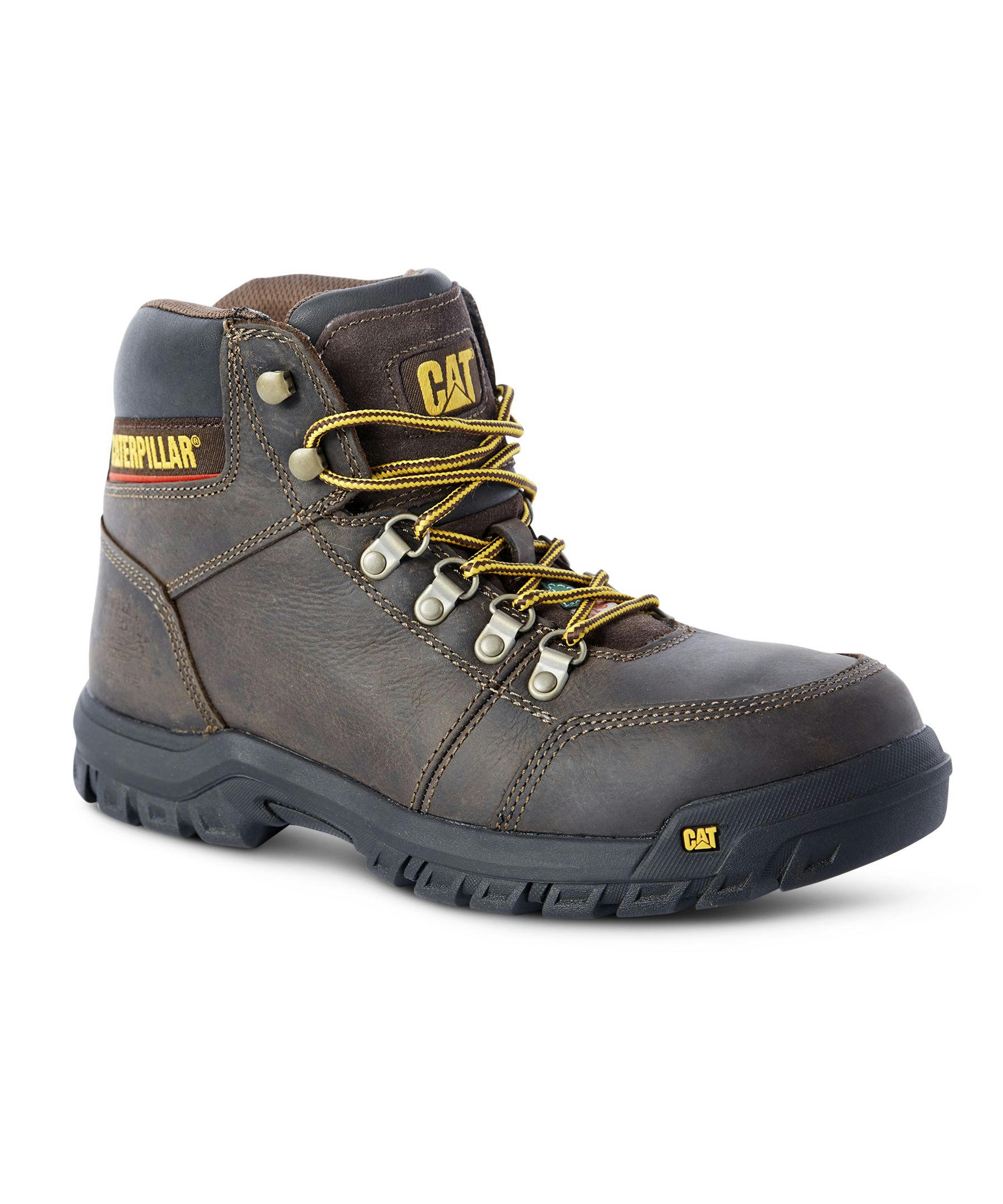 Caterpillar - CAT Men's Steel Toe Steel Plate Outline Leather Safety Work Boots