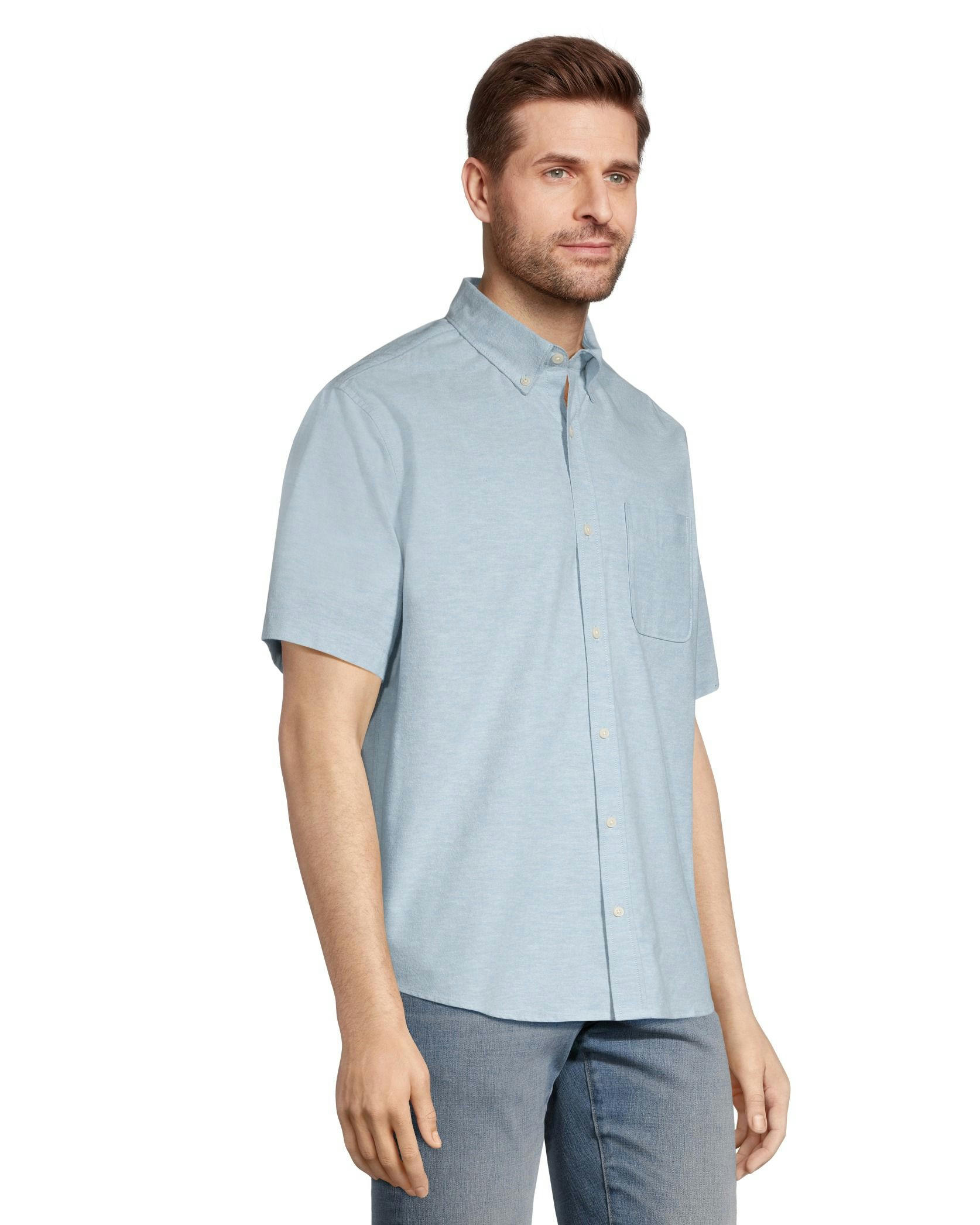 Denver Hayes Men's Oxford Casual Classic Fit Stretch Shirt