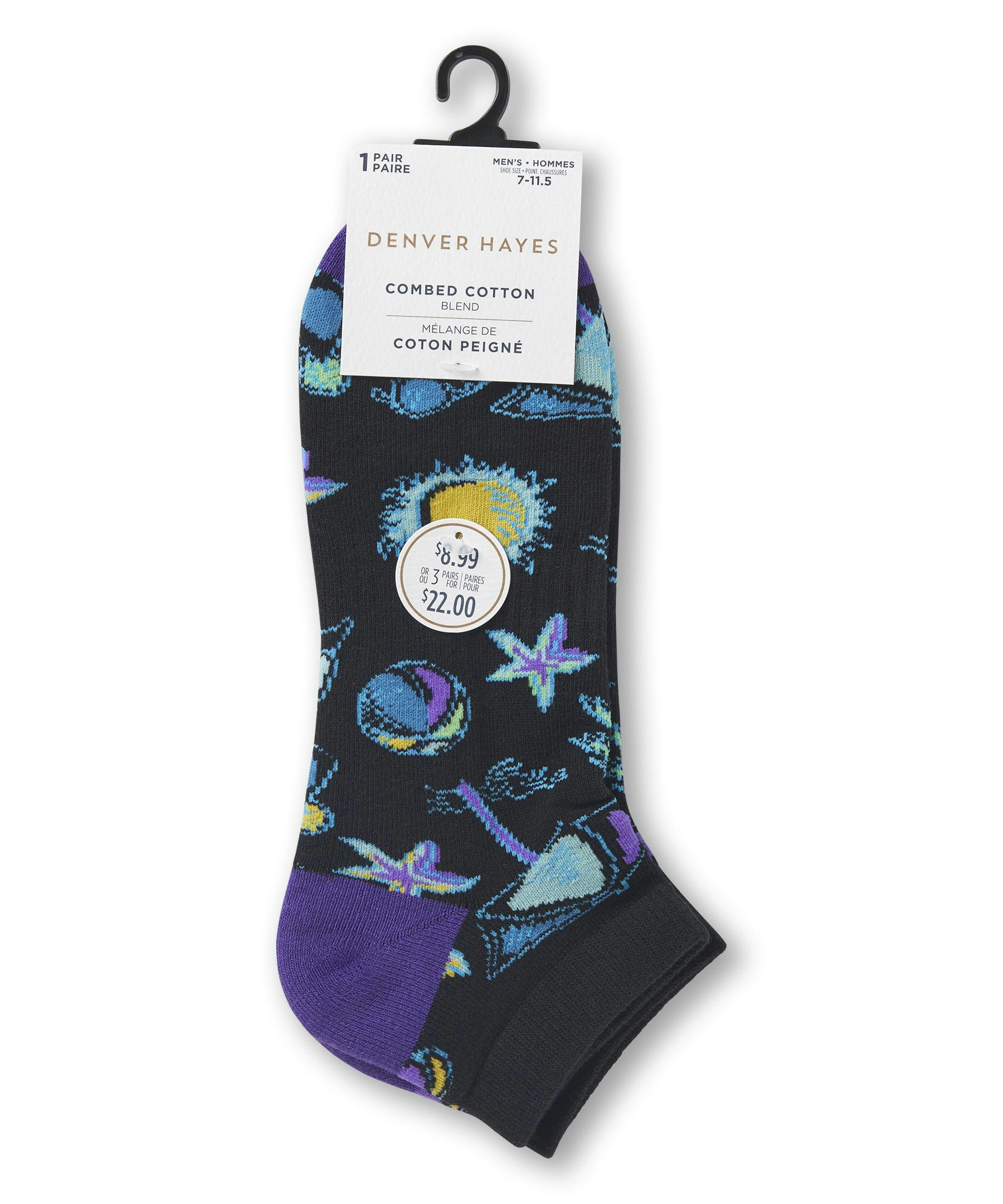 Denver Hayes Men's FRESHTECH® Tropical Novelty Low Cut Socks