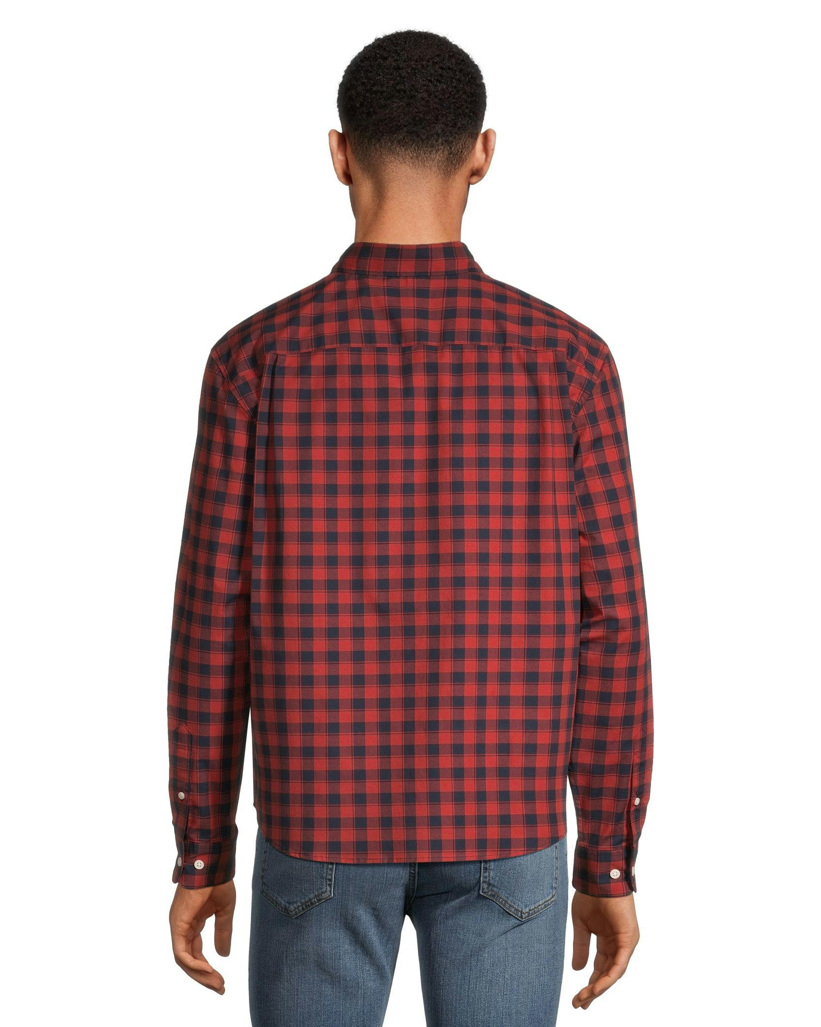 Denver Hayes Sport Plaid Classing Fit Long Sleeve Shirt