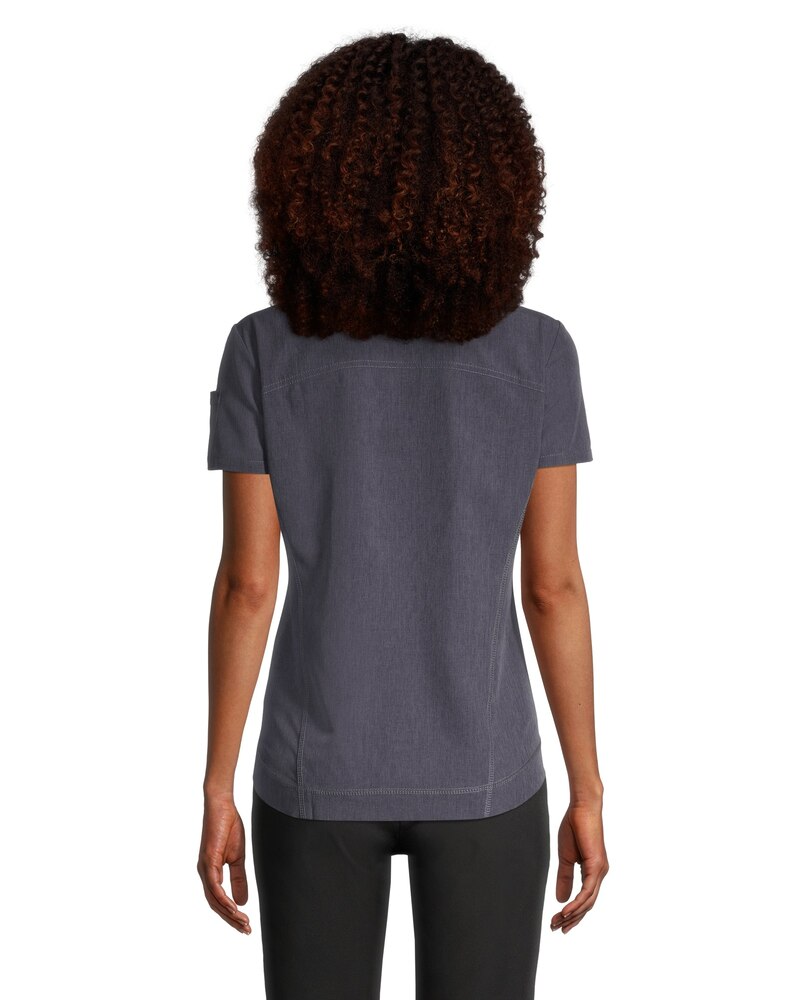Scrubletics Women's V-Neck Curved Hem Scrub Top - Odyssey Grey