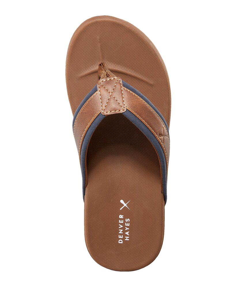 Men's Hurron Thong Style Flip-Flops - Brown/Navy