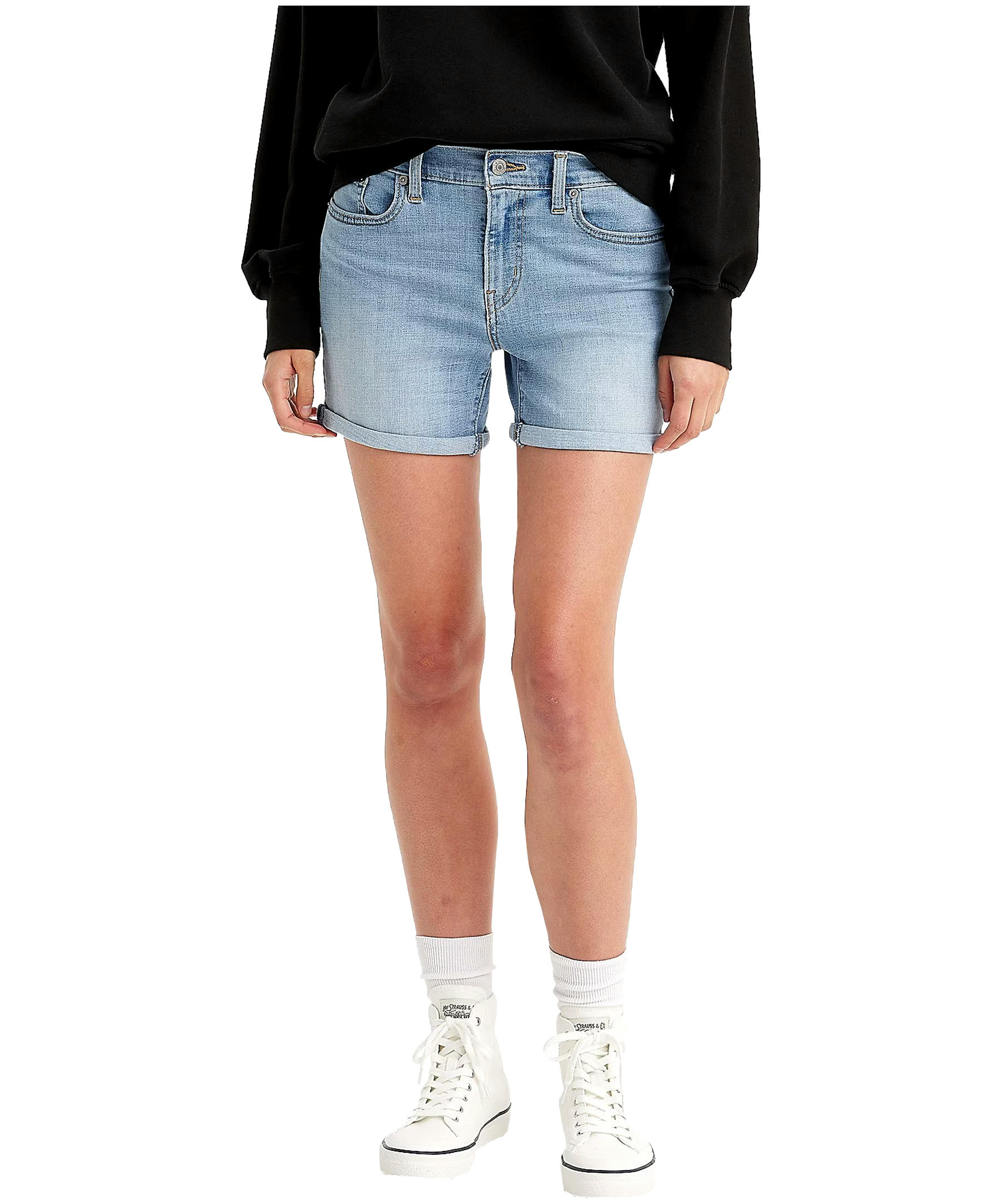 Levi's Women's Mid Rise Slim Fit Mid Length Jean Shorts