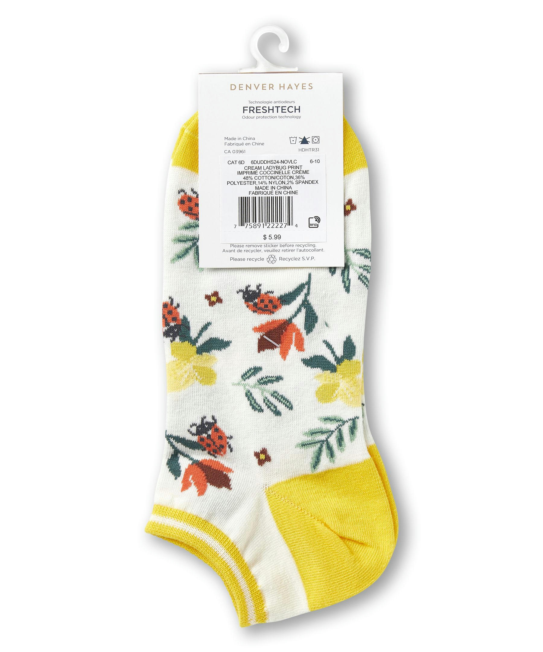 Denver Hayes Women's Patterned Low Cut Socks