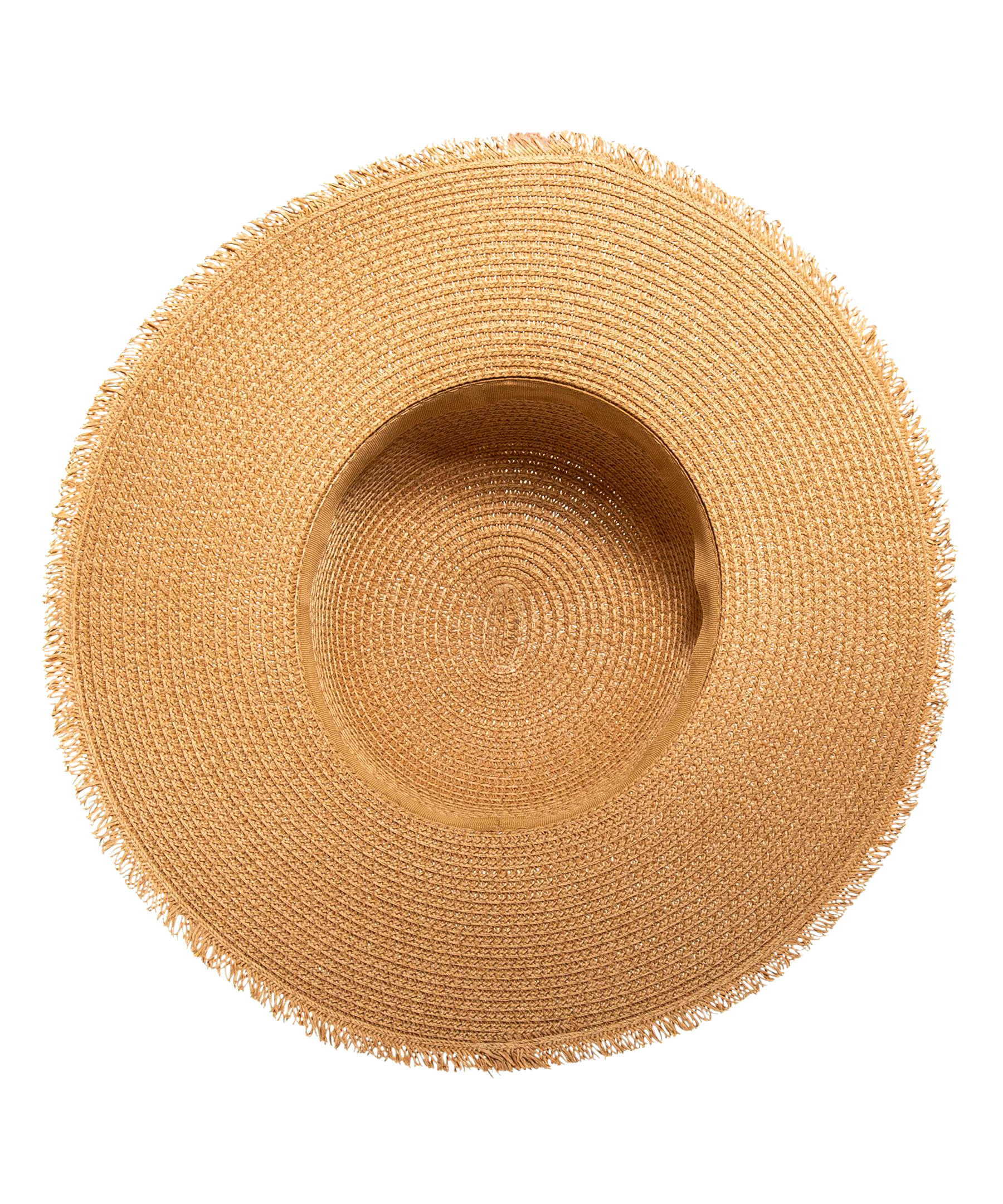 FarWest Women's Straw Hat Raw Edge/Beaded Trim