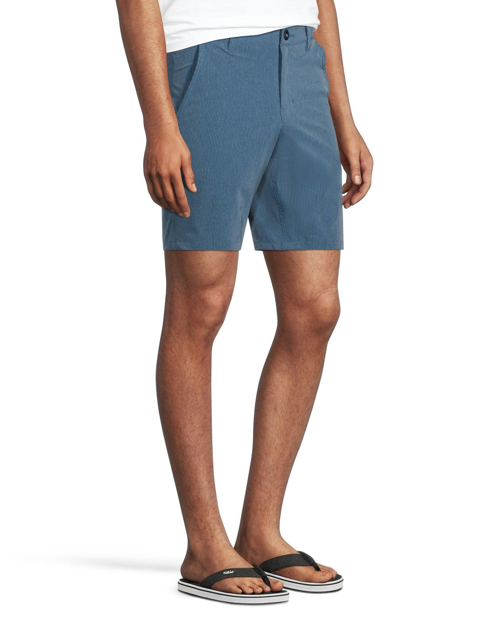 Men's Mid Rise Stretch Textured Herringbone Quick Dry Hybrid Shorts