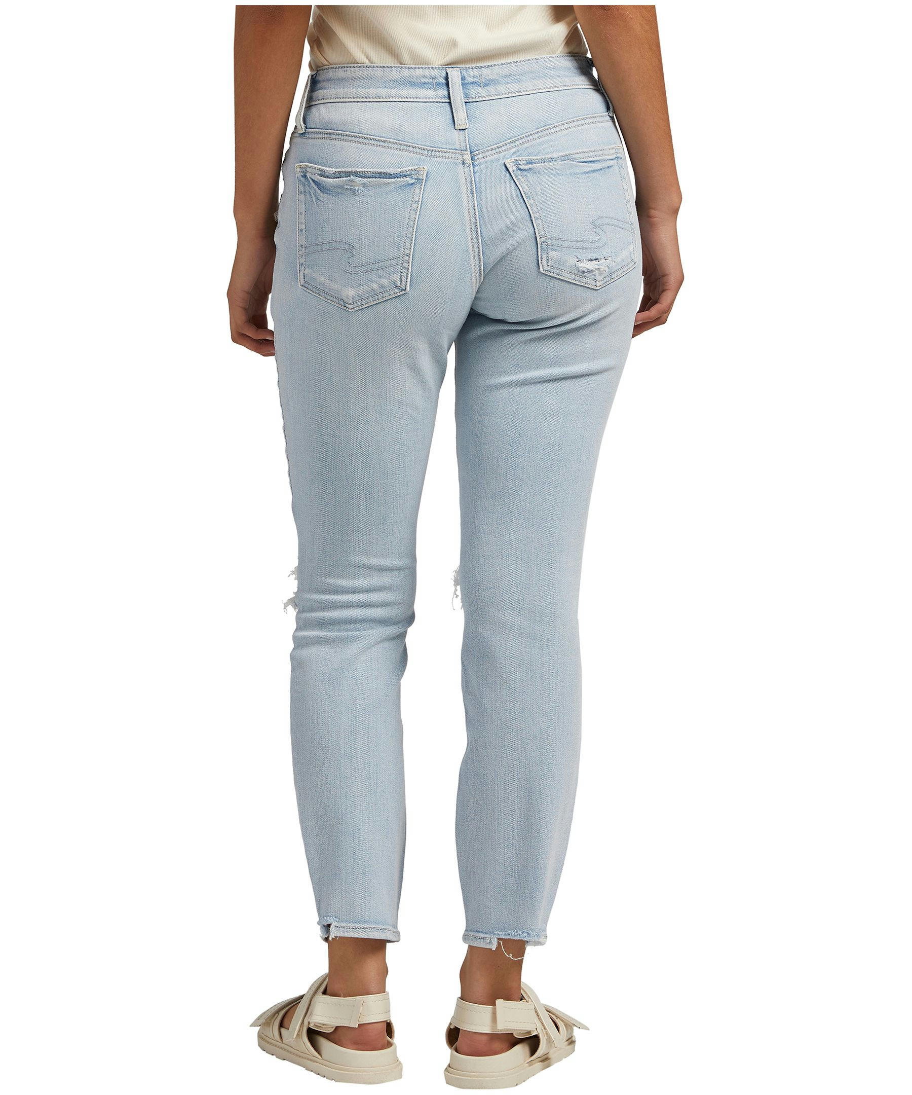 Silver Women's Boyfriend Curvy Fit Mid Rise Jeans