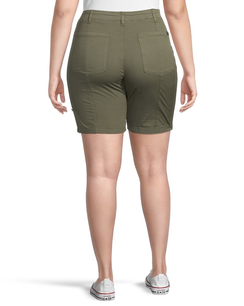 Denver Hayes Women's Garment Wash High Rise Bermuda Shorts