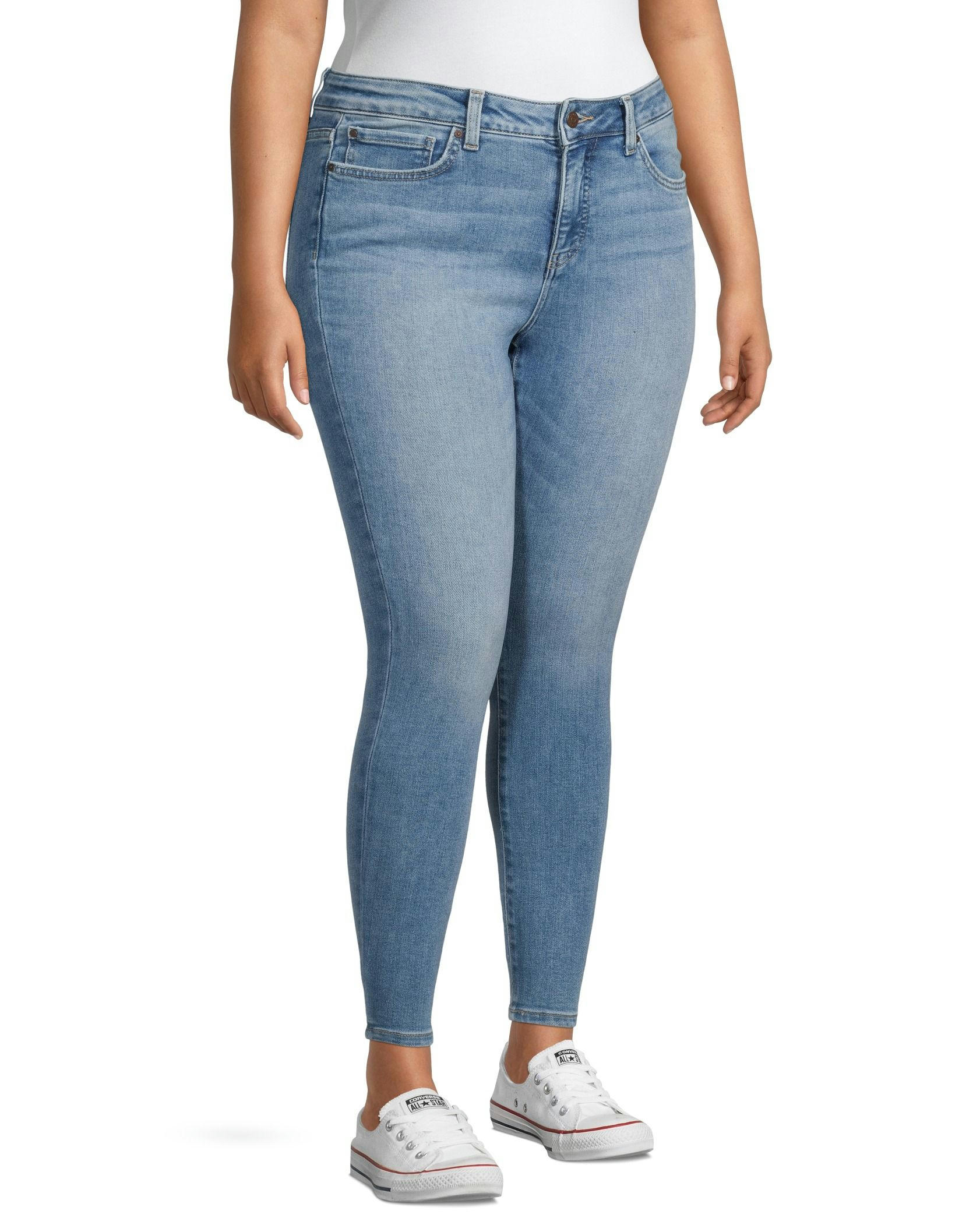 Denver Hayes Women's Curvy Mid Rise Skinny Ankle Jeans