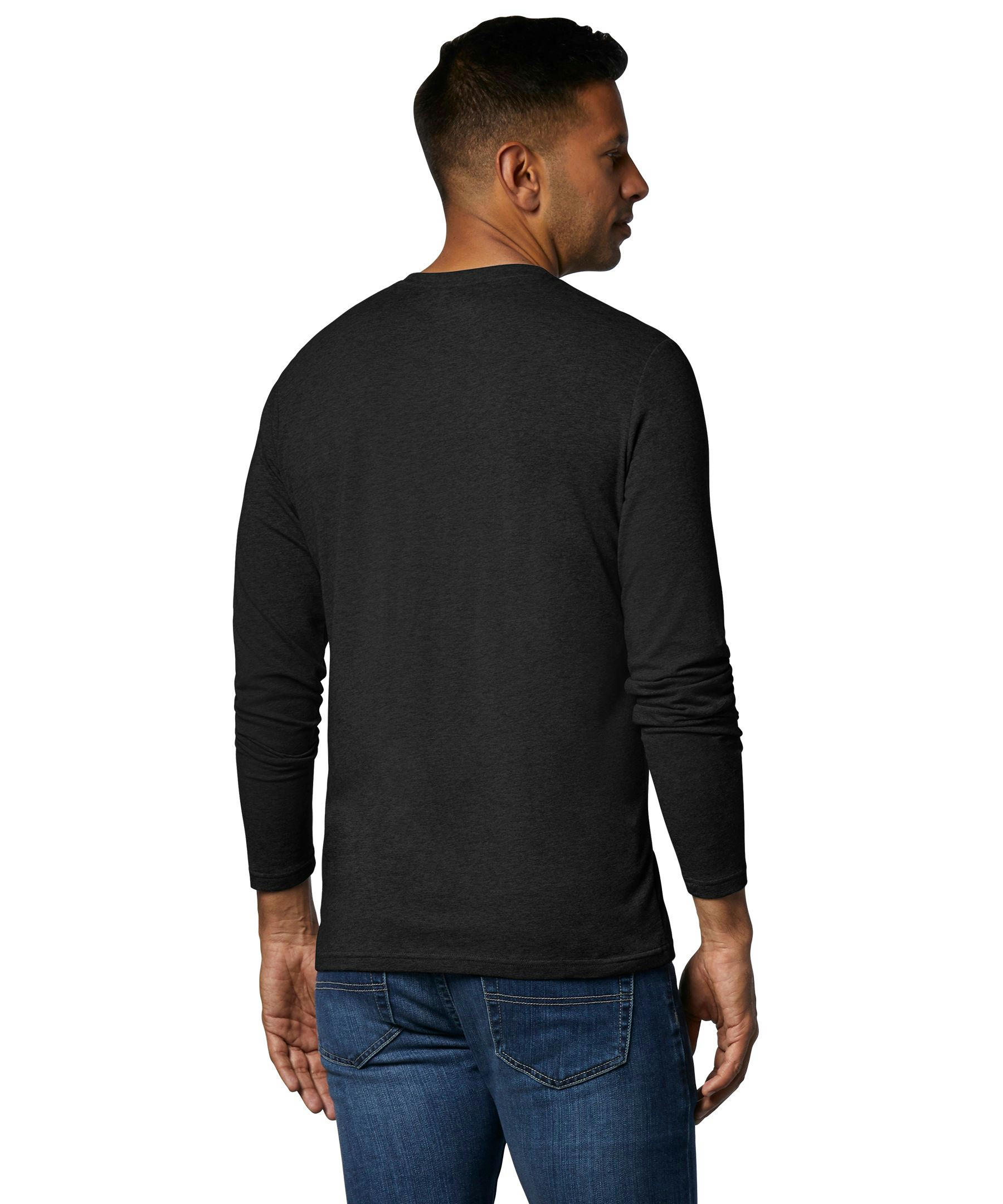 Denver Hayes Men's Stretch Long Sleeve Modern Fit Crewneck T Shirt