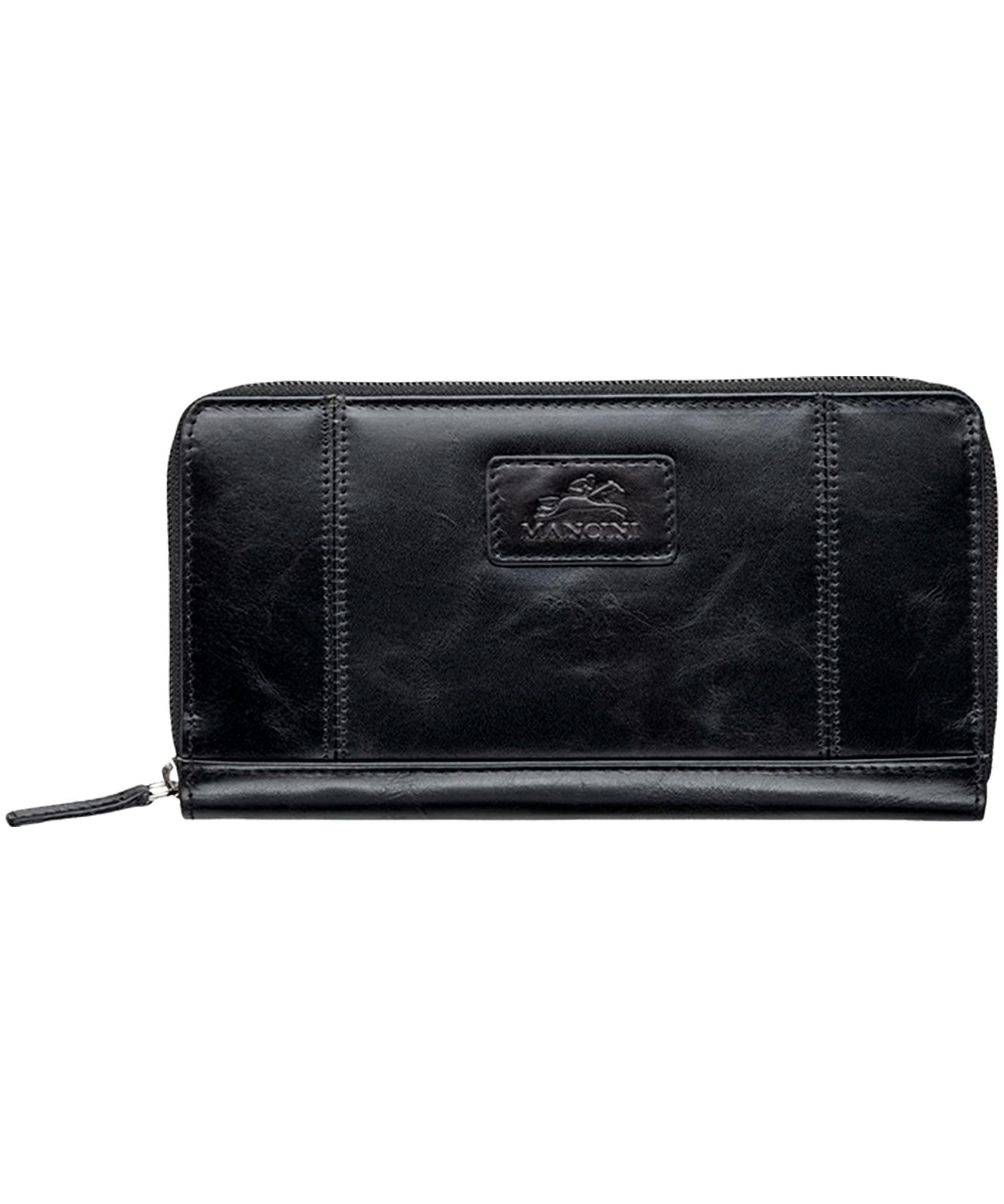Mancini Leather Goods Women's Casablanca RFID Secure Clutch Wallet Black