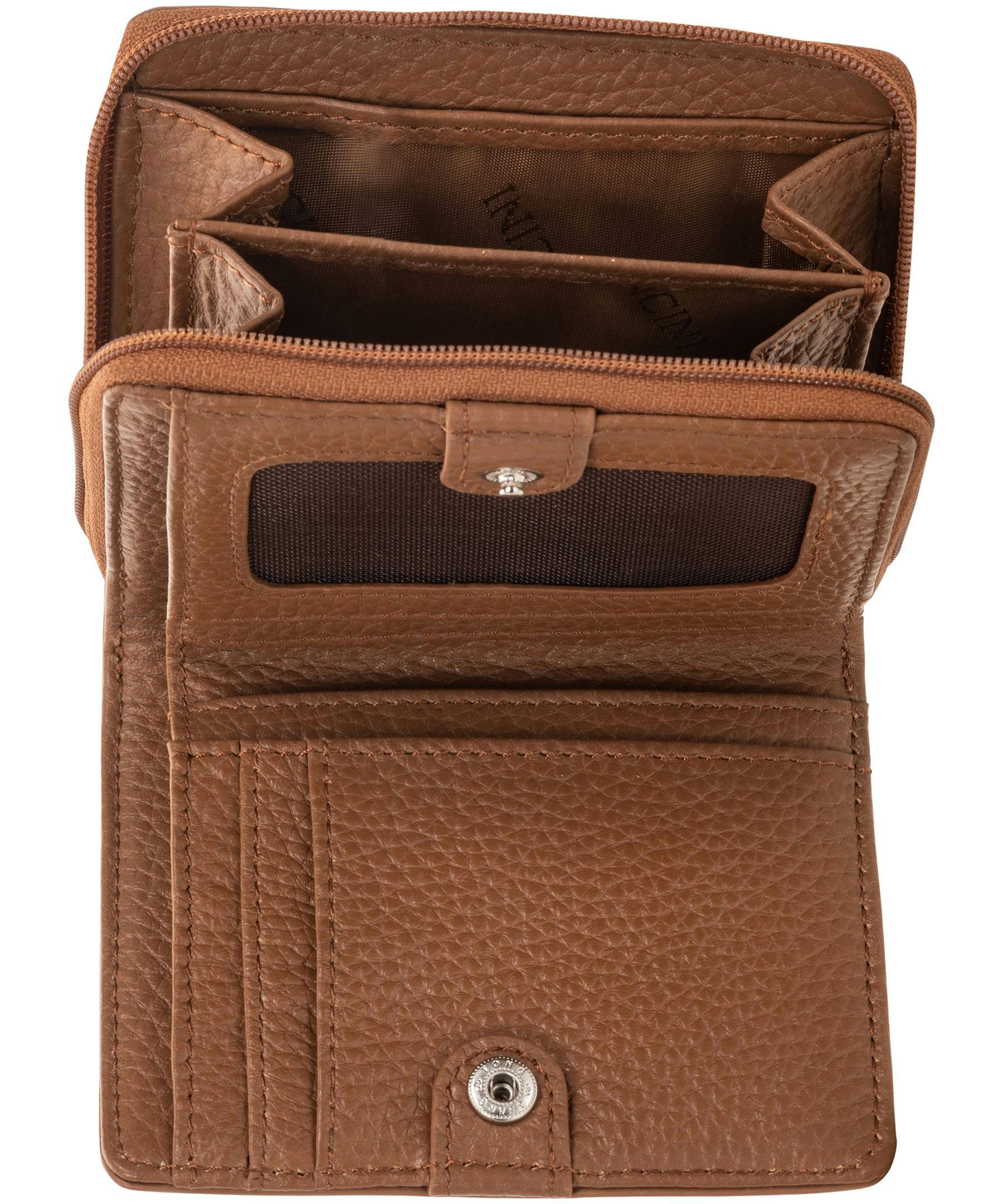 Mancini Leather Goods Women's Peblled RFID Secure Small Clutch Wallet