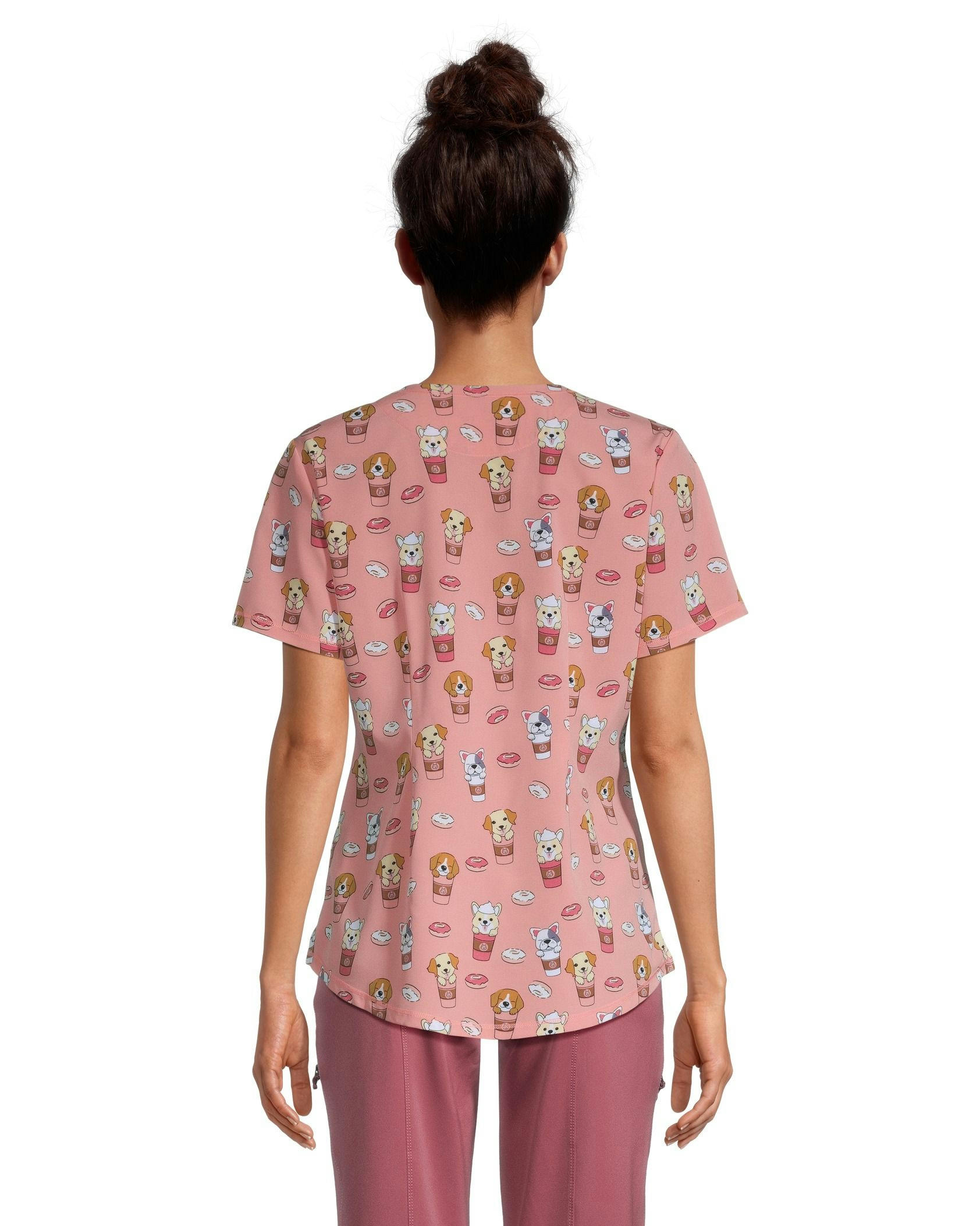 Health Pro Women's Curved V-Neck Scrub Top