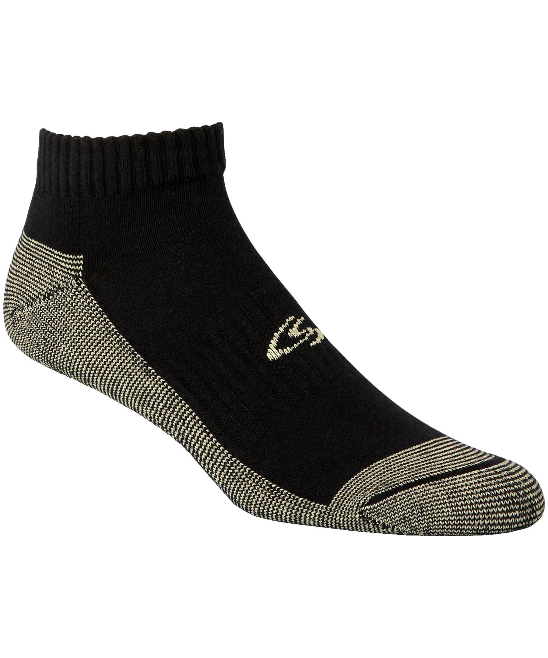 Copper Sole Men's 4-Pack Moisture Guard Athletic Ankle Socks