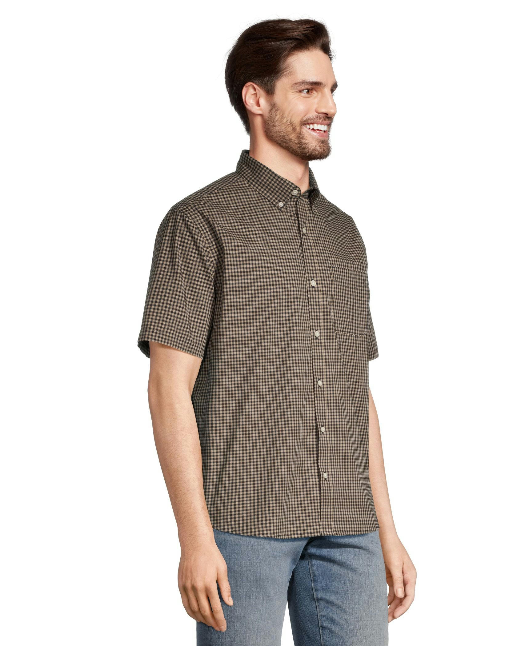 Denver Hayes Men's Plaid Sport Casual Classic Fit Shirt