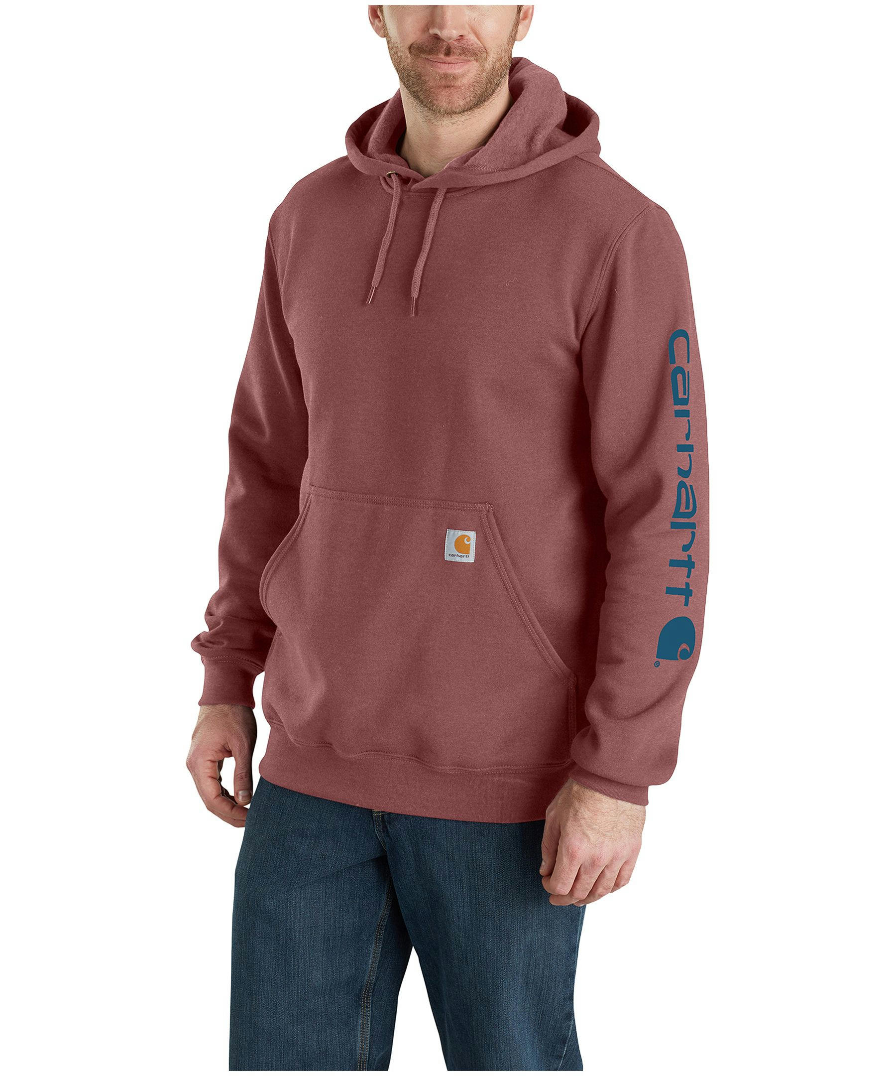 Carhartt Men's Midweight Hooded Logo Sleeve Sweatshirt
