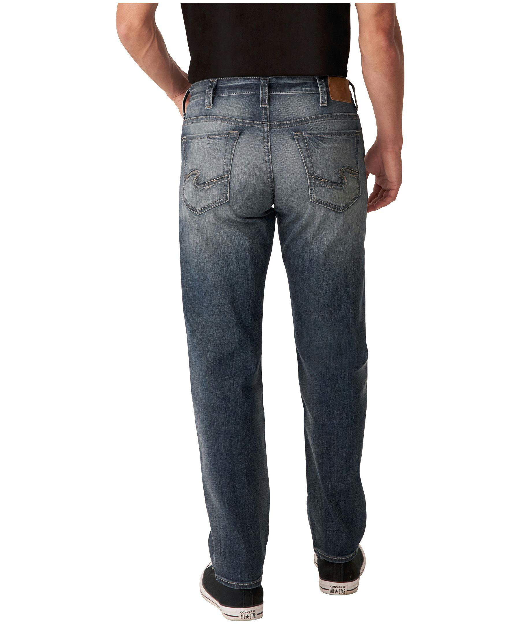 Silver Men's Hunter Loose Fit Taper Leg Dark Wash Jeans