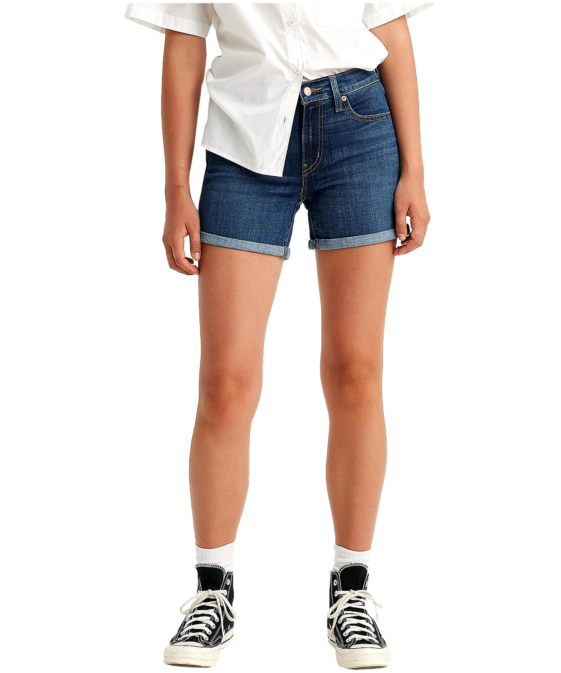 Levi's Women's Mid Rise Slim Fit Mid Length Jean Shorts