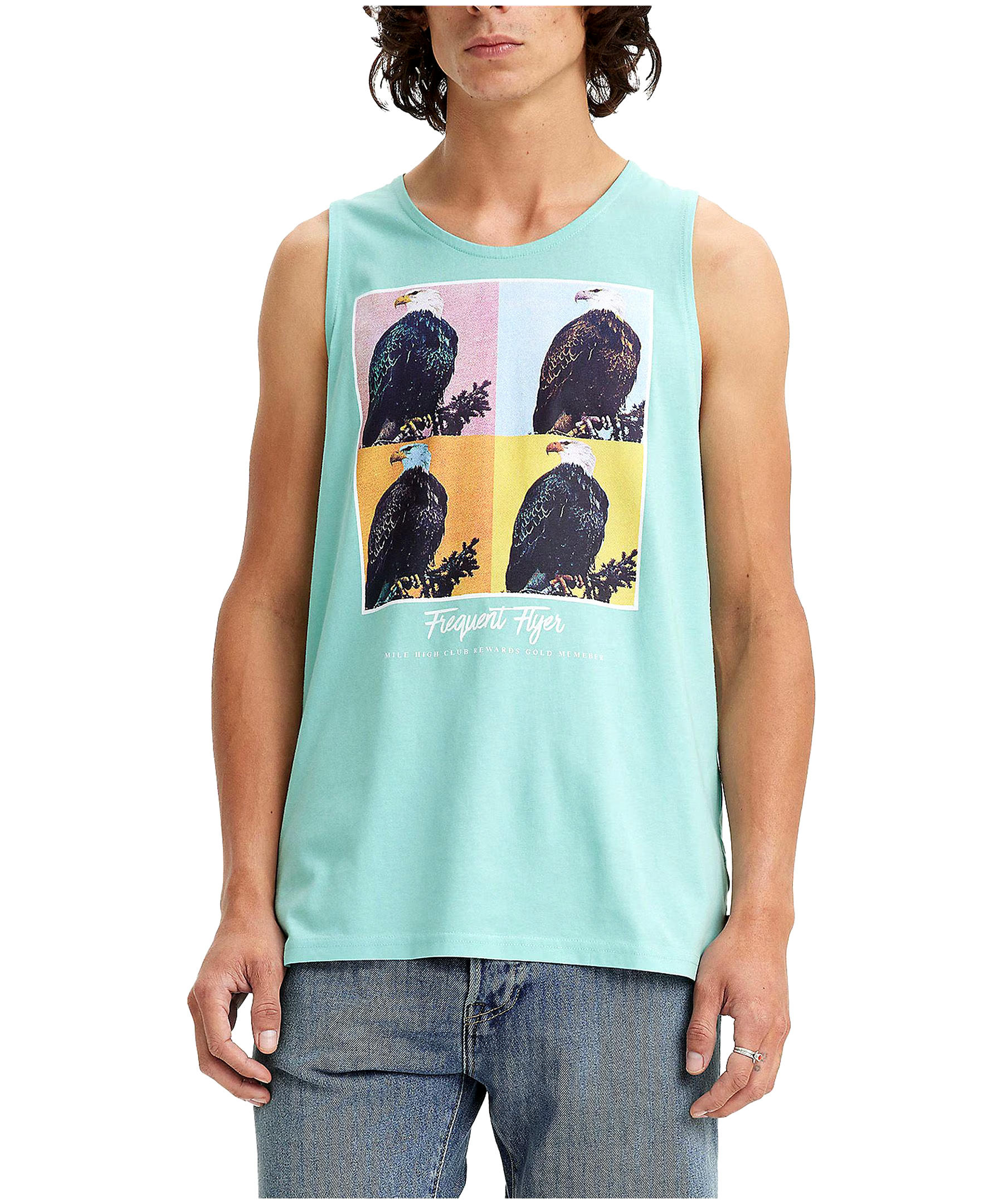 Levi's Men's Frequent Flyer Graphic Relaxed Fit Cotton Tank Top