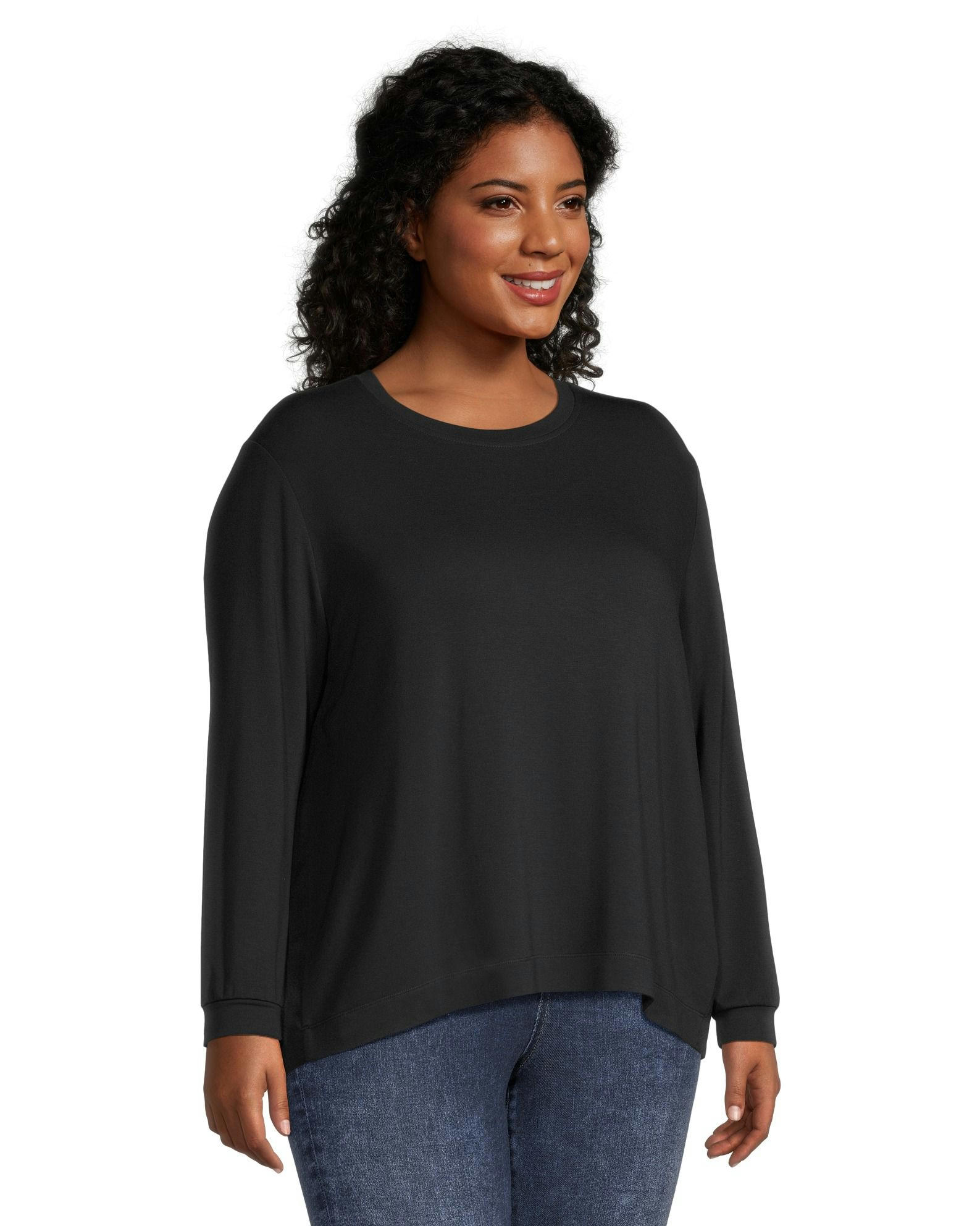 Denver Hayes Women's Relaxed Fit Long Sleeve High Low Shirt