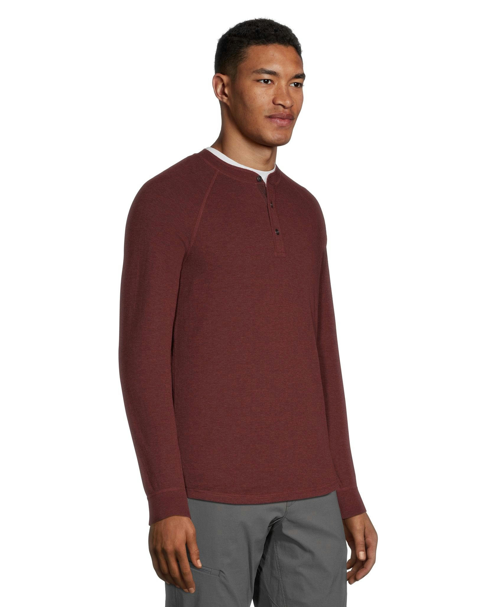WindRiver Men's Long Sleeve Double Layer Henley
