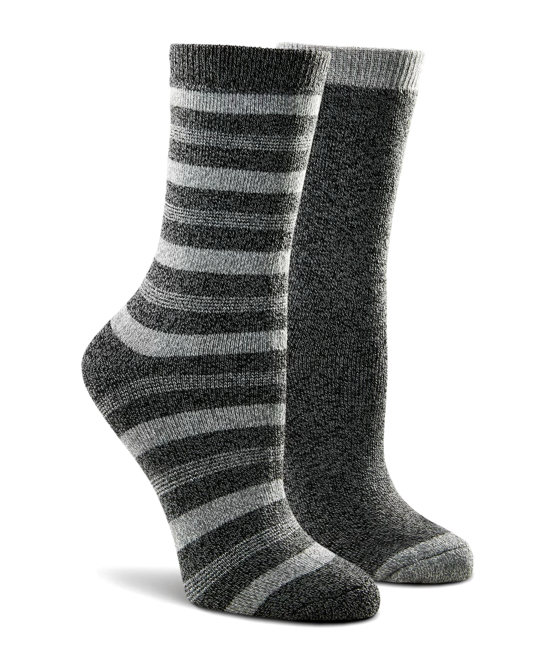 WindRiver Women's T-Max 2 Pack Outdoor Striped Crew Socks
