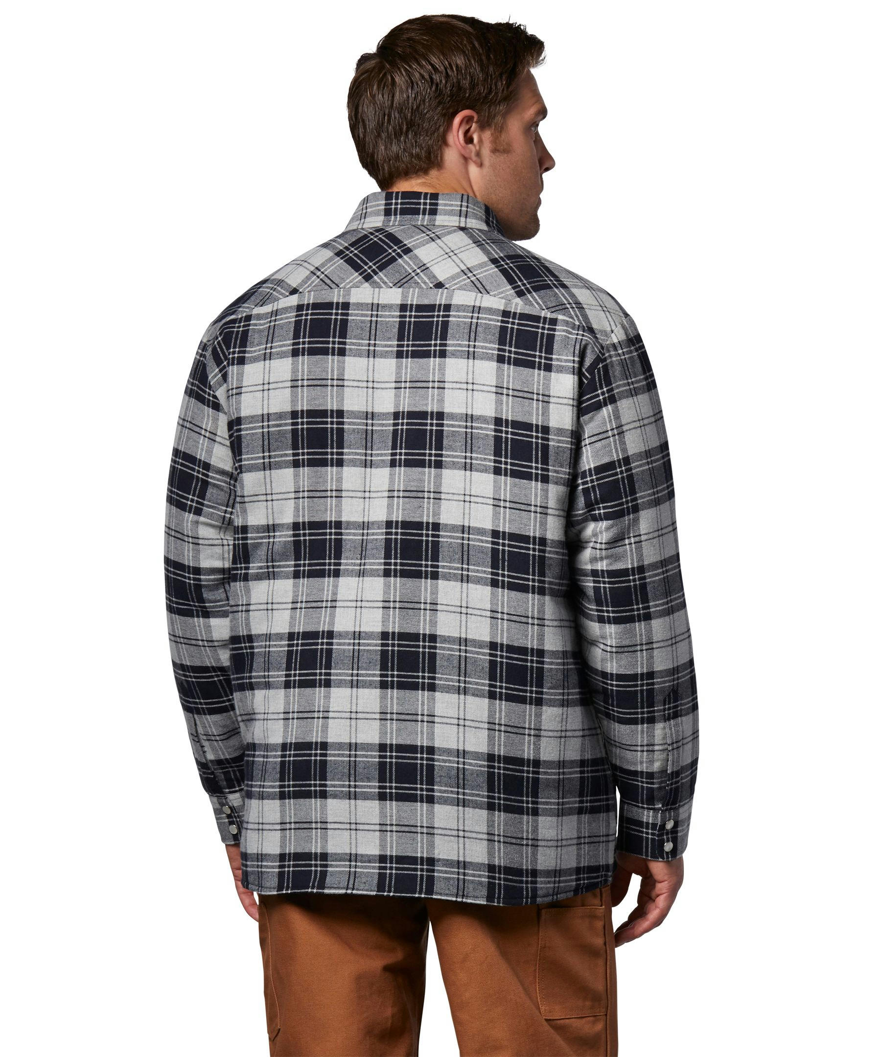 Aggressor Men's Snap-Front Insulated Quilted Flannel Work Shirt