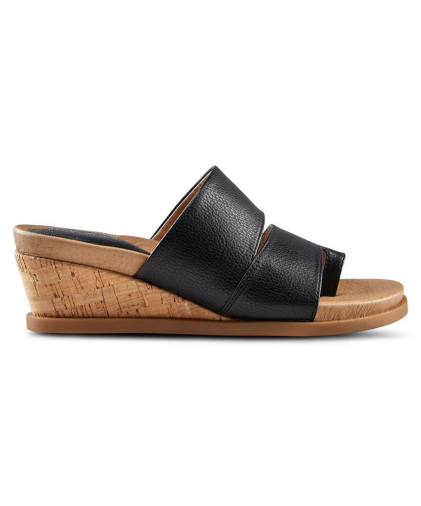 Denver Hayes Women's Whitley Cork Wedge Mule Sandals - Black