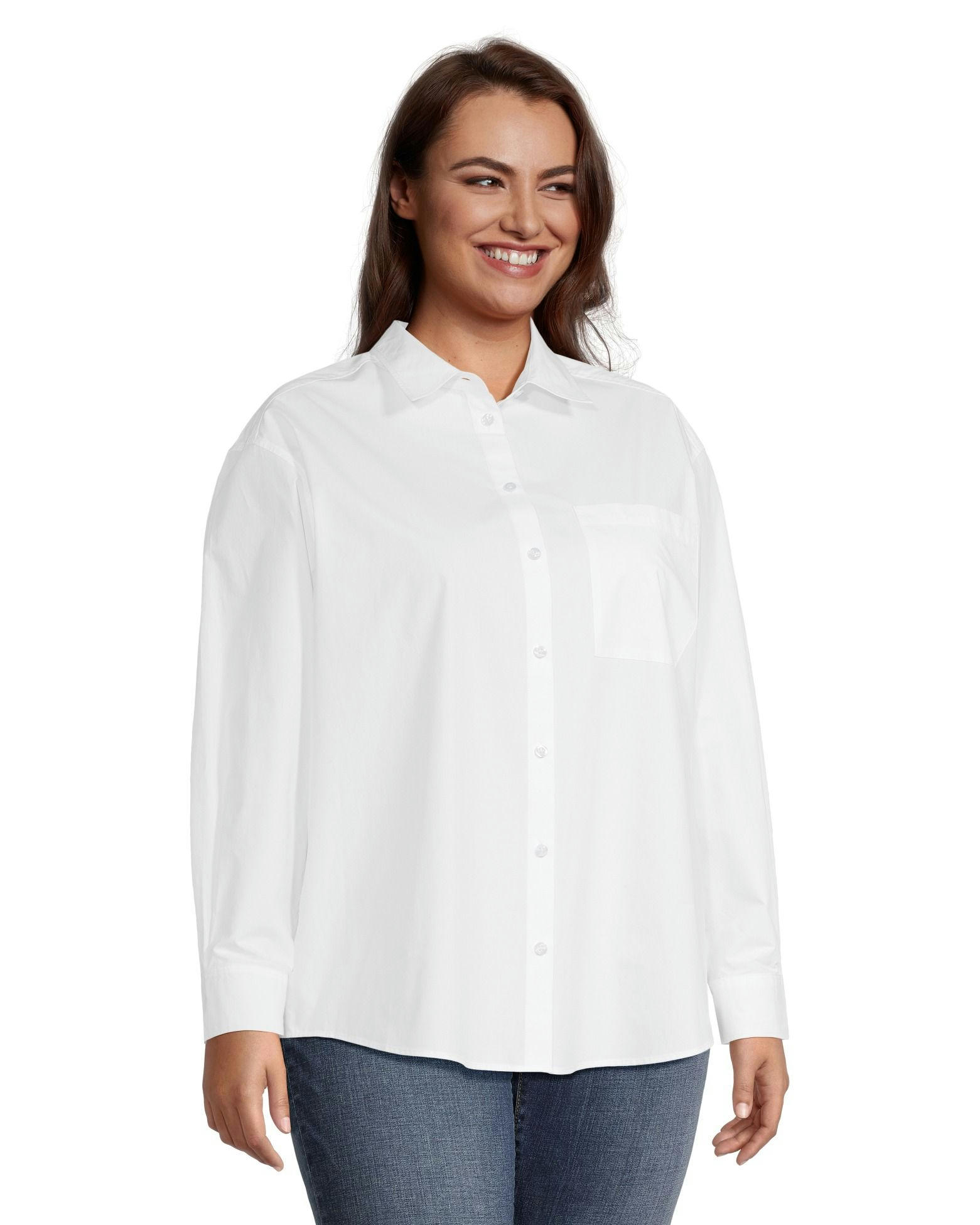 Denver Hayes Women's Oversize Button-Up Long Sleeve Shirt