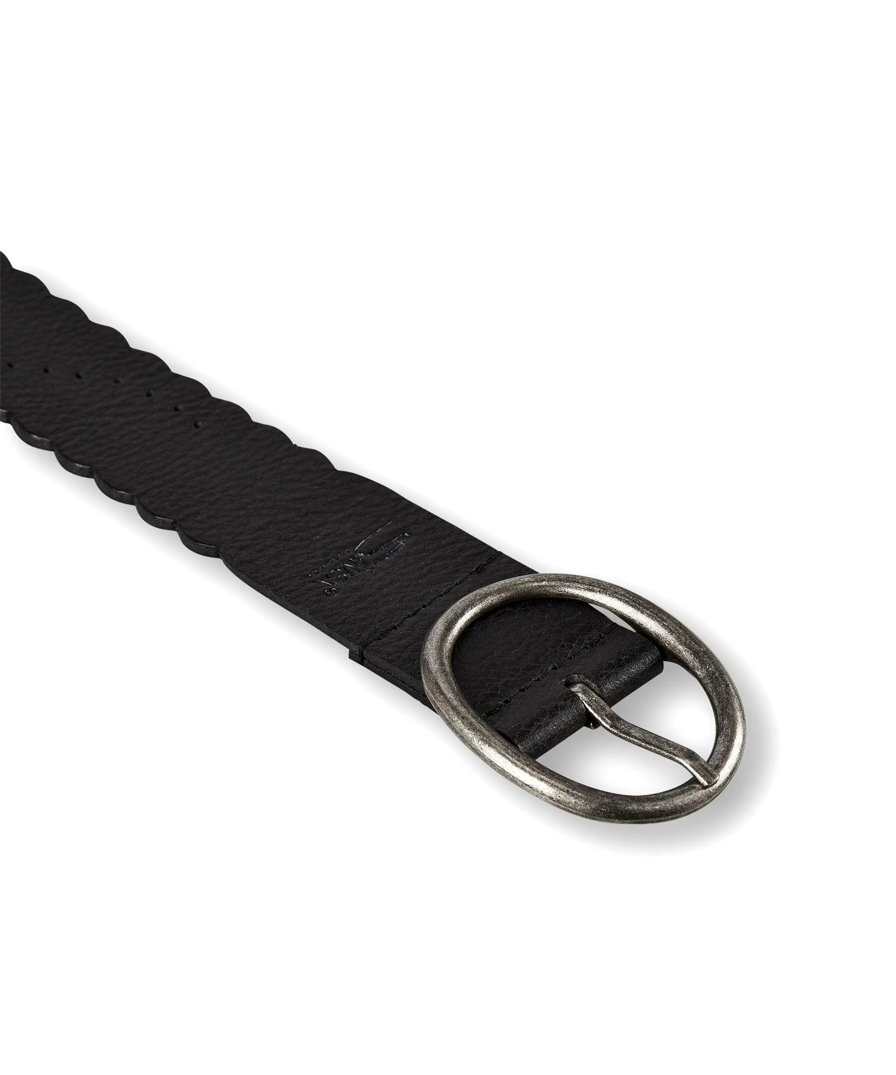 Silver Women's Woven Scallop Edge Belt