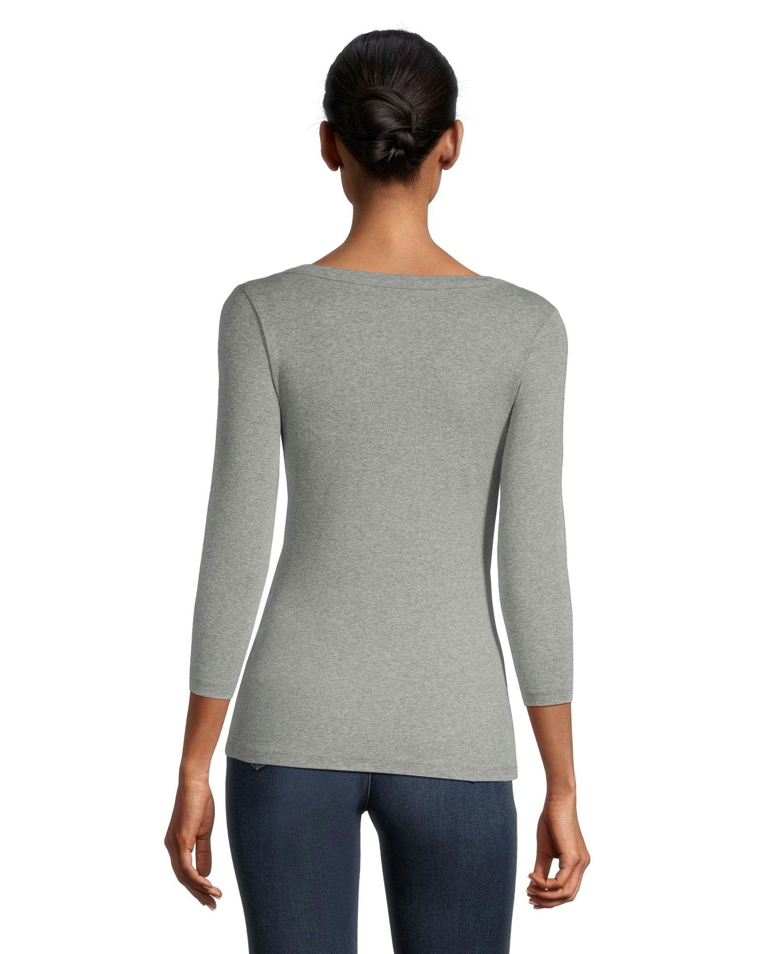 Denver Hayes Fitted 3/4 Length Sleeves Y Neck T Shirt