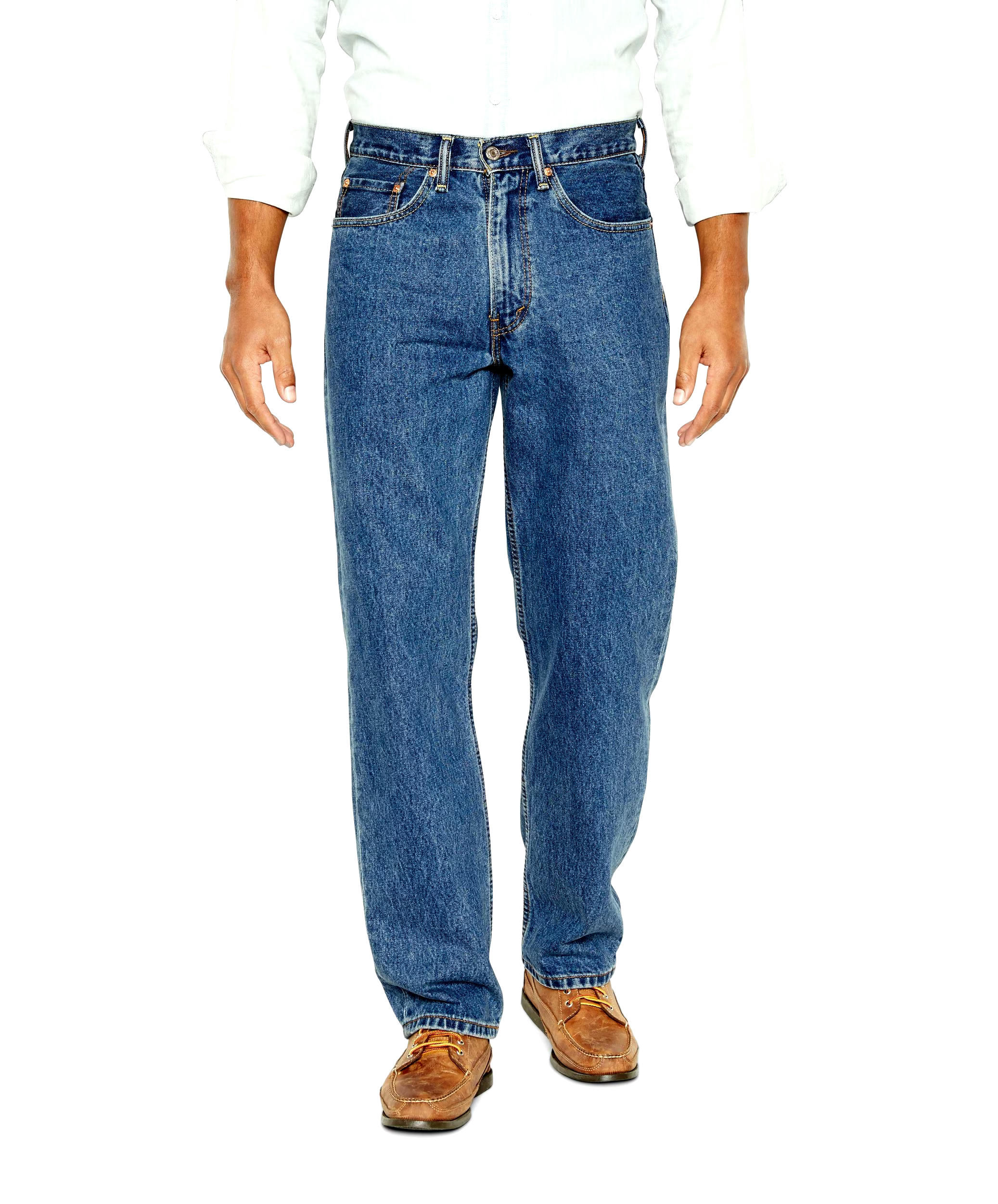 Levi's Men's 550 Relaxed Fit Medium Stonewash Jeans - Denim