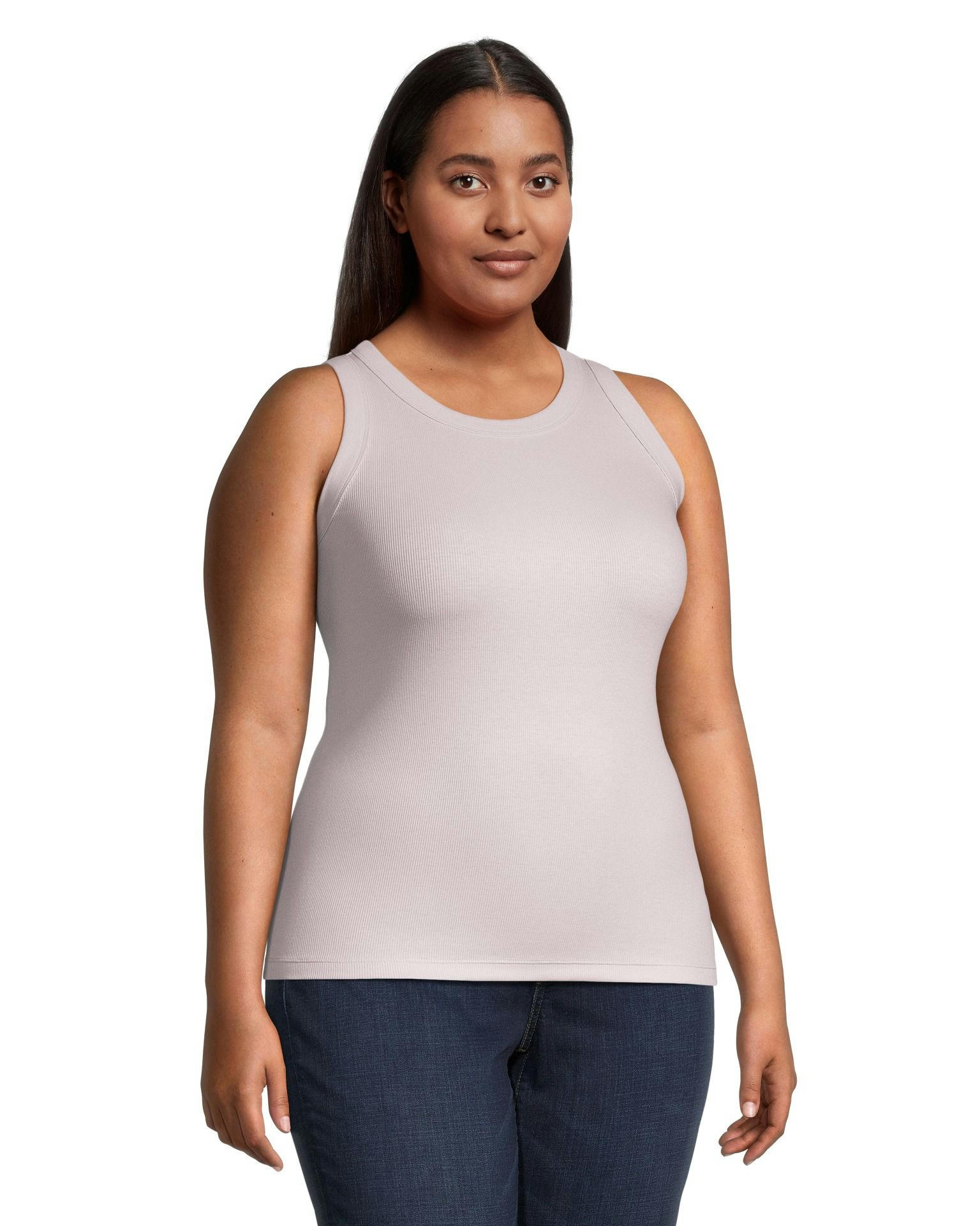 Denver Hayes Fitted High Neck Ribbed Tank Top