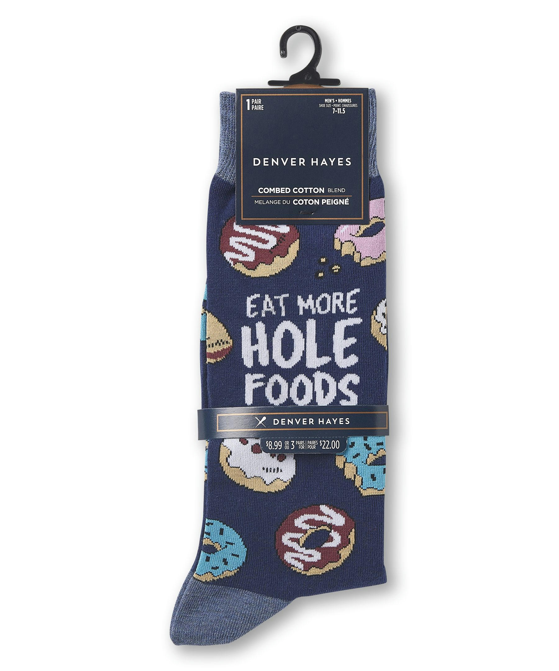 Denver Hayes Men's FRESHTECH® Novelty Food Pattern Casual Crew Socks
