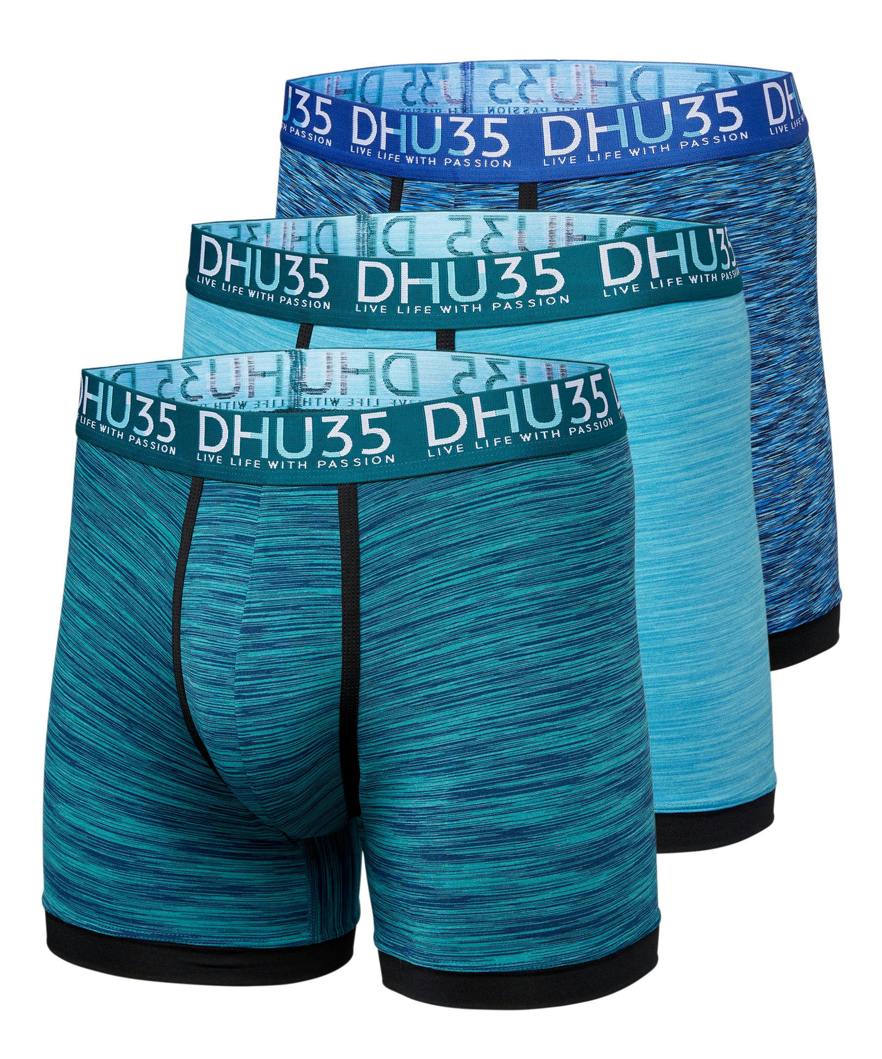 Denver Hayes Men's 3 Pack Microfibre Space Dye Boxer Briefs Underwear