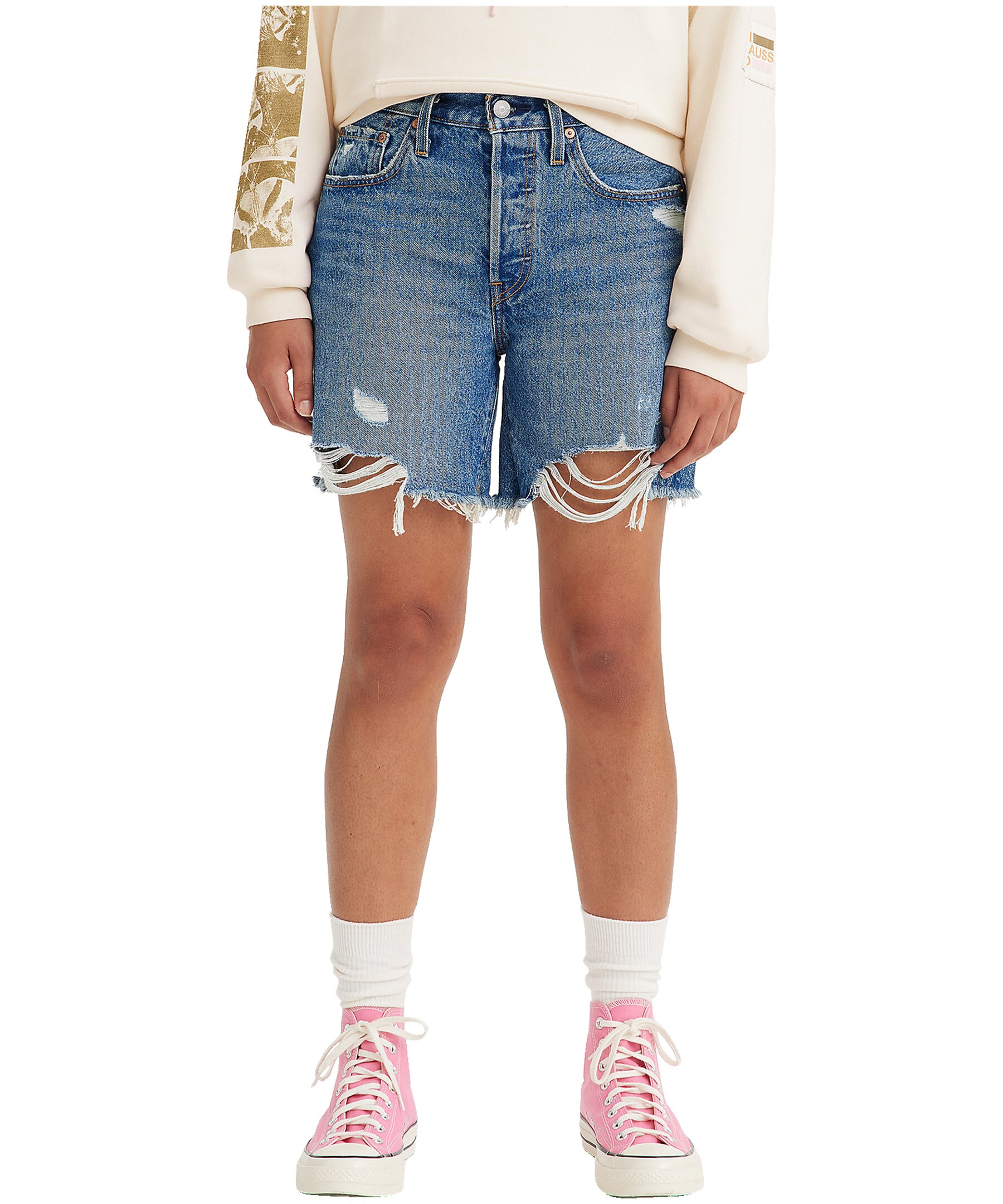 Levi's Women's 501 High Rise Jean Shorts - Medium Indigo