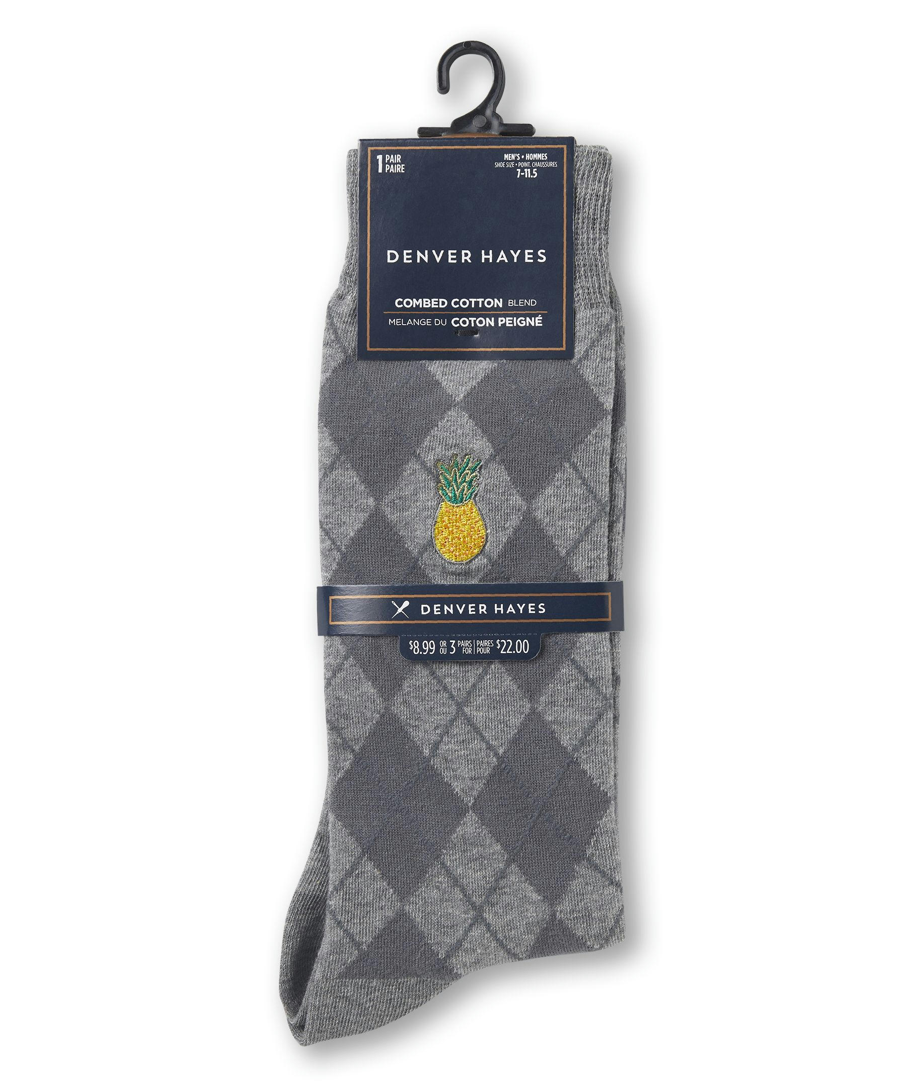 Denver Hayes Men's FRESHTECH® Casual Novelty Crew Socks