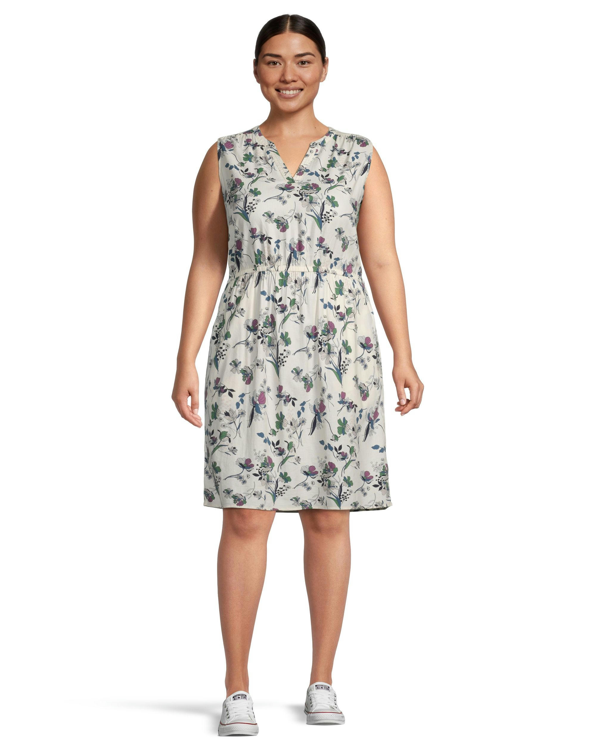 Women's Print Sleeveless V-Neck Dress