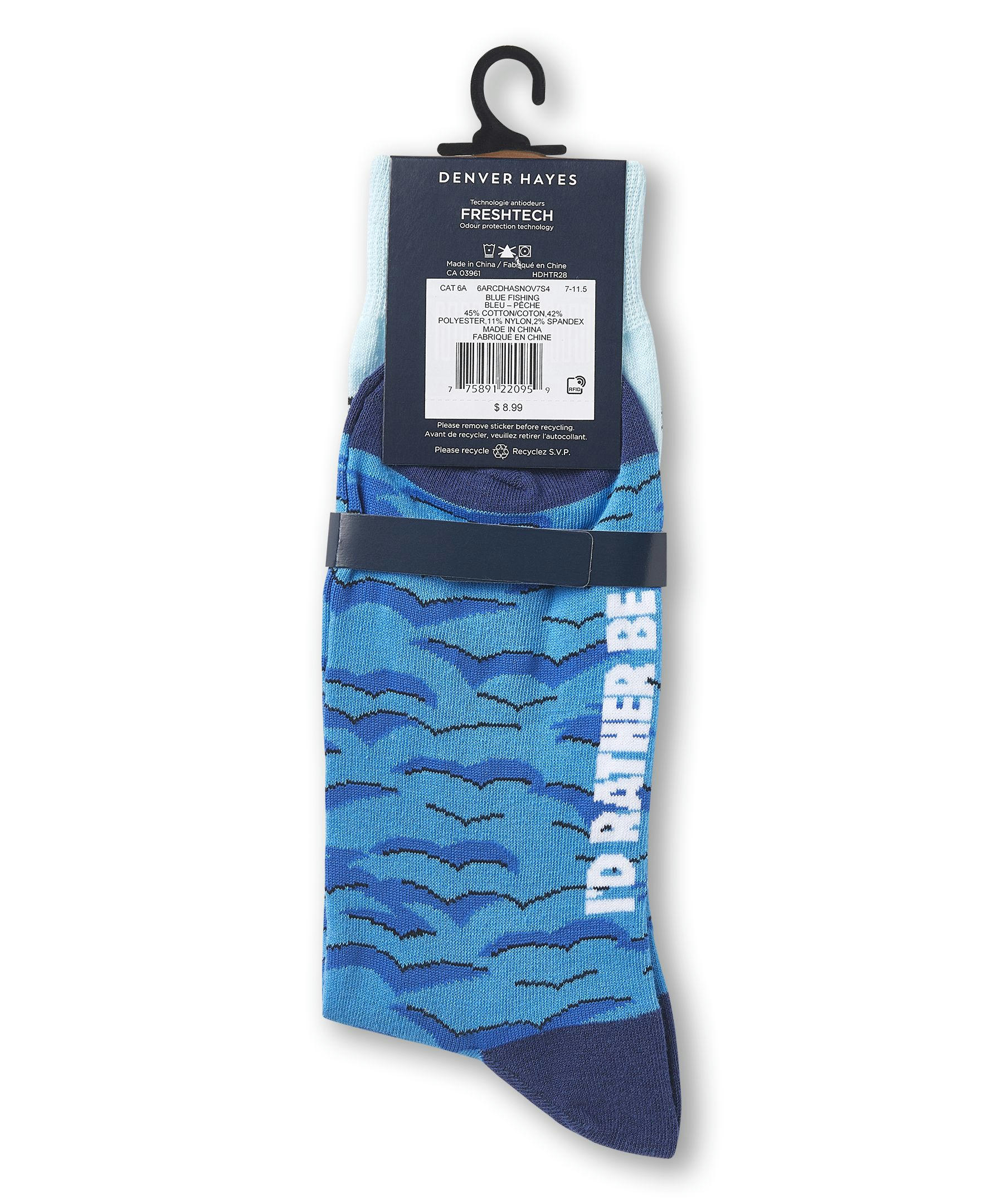 Denver Hayes Men's FRESHTECH® Animal Pattern Casual Crew Socks