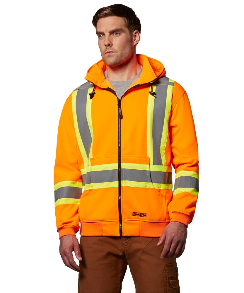 Dakota WorkPro Series Men's Hi-Visibility Lined Full Zip Hoodie Sweatshirt