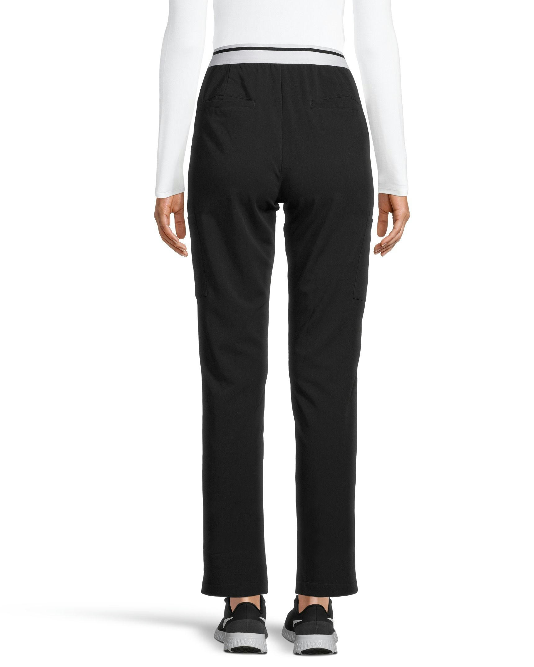 HEALTH PRO Women's Flat Front Mid Rise Cargo Scrub Pants